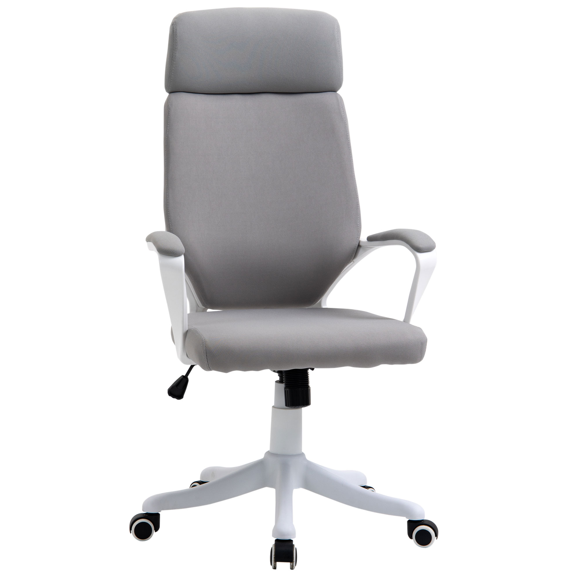 Scaun de Birou Pivotant cu Tetiera, Inaltime Reglabila, Functie de Balansoar, ridicare pneumatica 63x65x113-123cm, Gri Deschis Vinsetto | Aosom RO Scaun de Birou Pivotant cu Tetiera, Inaltime Reglabila, Functie de Balansoar, ridicare pneumatica 63x65x113-123cm, Gri Deschis Vinsetto | Aosom RO