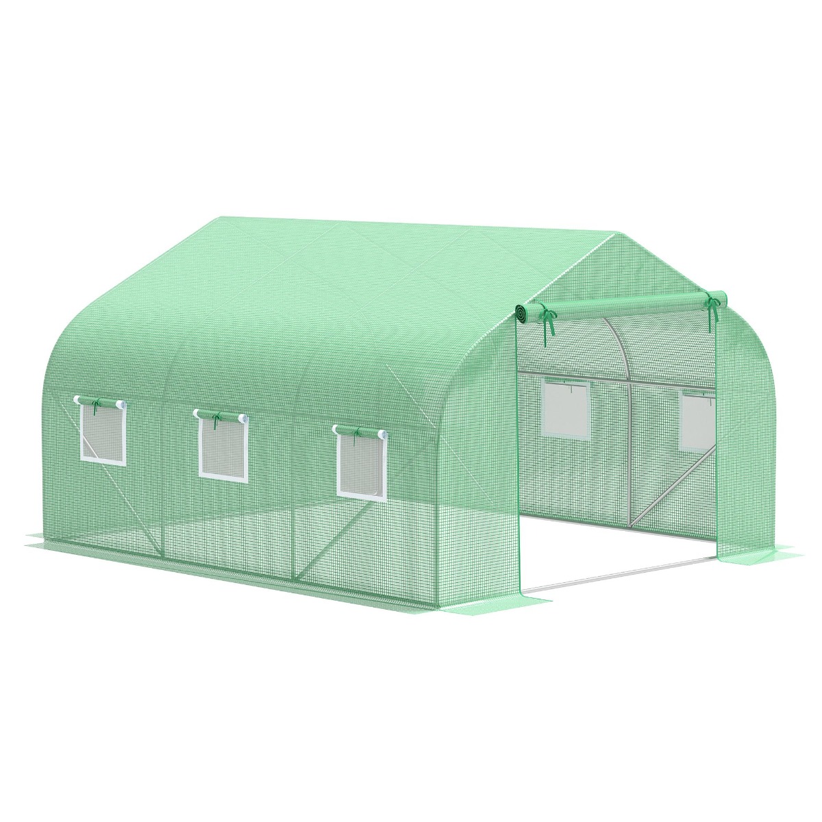 Sera de gradina cu acoperis inclinat din PE Outsunny, 3.5x3x2m, verde | Aosom RO Sera de gradina cu acoperis inclinat din PE Outsunny, 3.5x3x2m, verde | Aosom RO