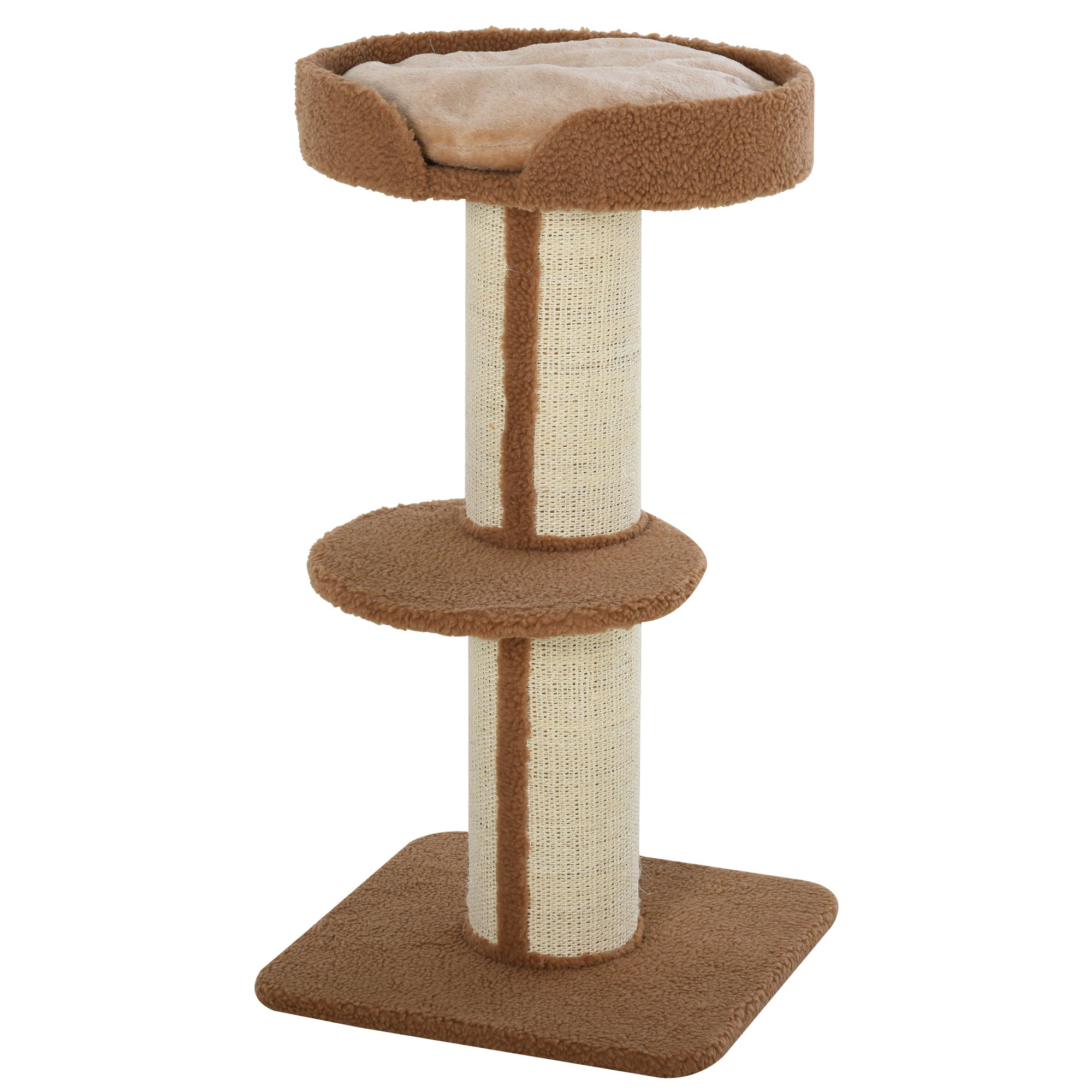 Stalp de Zgariat pentru Pisici cu Pat PawHut, Perna din funie de Sisal, Inaltime 91 cm | Aosom RO Stalp de Zgariat pentru Pisici cu Pat PawHut, Perna din funie de Sisal, Inaltime 91 cm | Aosom RO