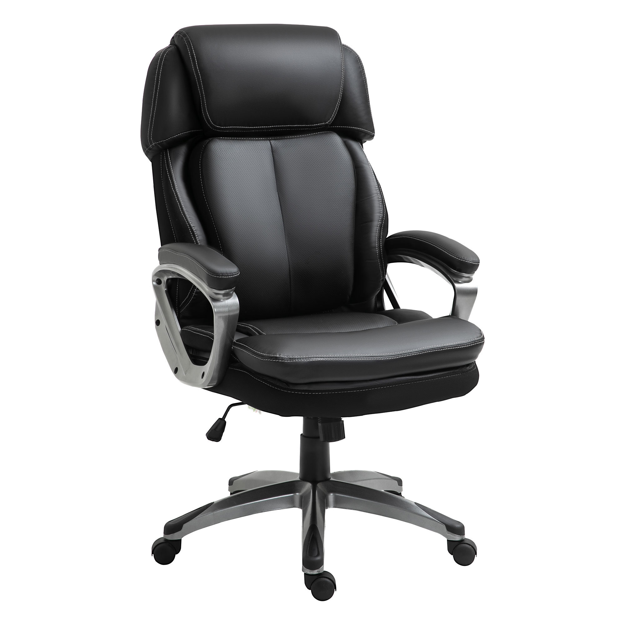 Vinsetto Fotoliu de Birou Ergonomic cu Tetieră, Blansoar, Înălțime Ajustabilă, Roti, 68x76x117-125cm, Negru | Aosom Romania Vinsetto Fotoliu de Birou Ergonomic cu Tetieră, Blansoar, Înălțime Ajustabilă, Roti, 68x76x117-125cm, Negru | Aosom Romania