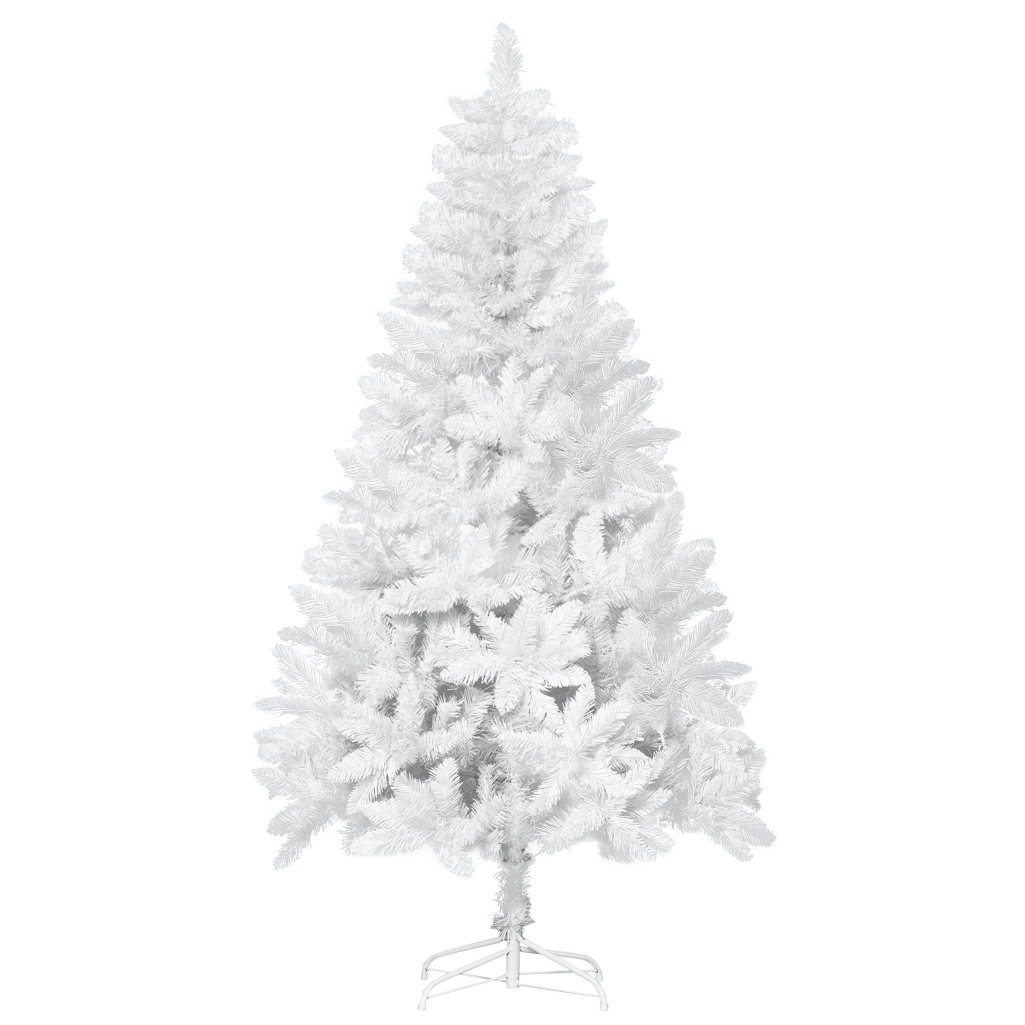 Brad de Craciun alb de 180 cm, brad artificial din PVC, decoratiune de Craciun de sarbatori HOMCOM | Aosom RO Brad de Craciun alb de 180 cm, brad artificial din PVC, decoratiune de Craciun de sarbatori HOMCOM | Aosom RO