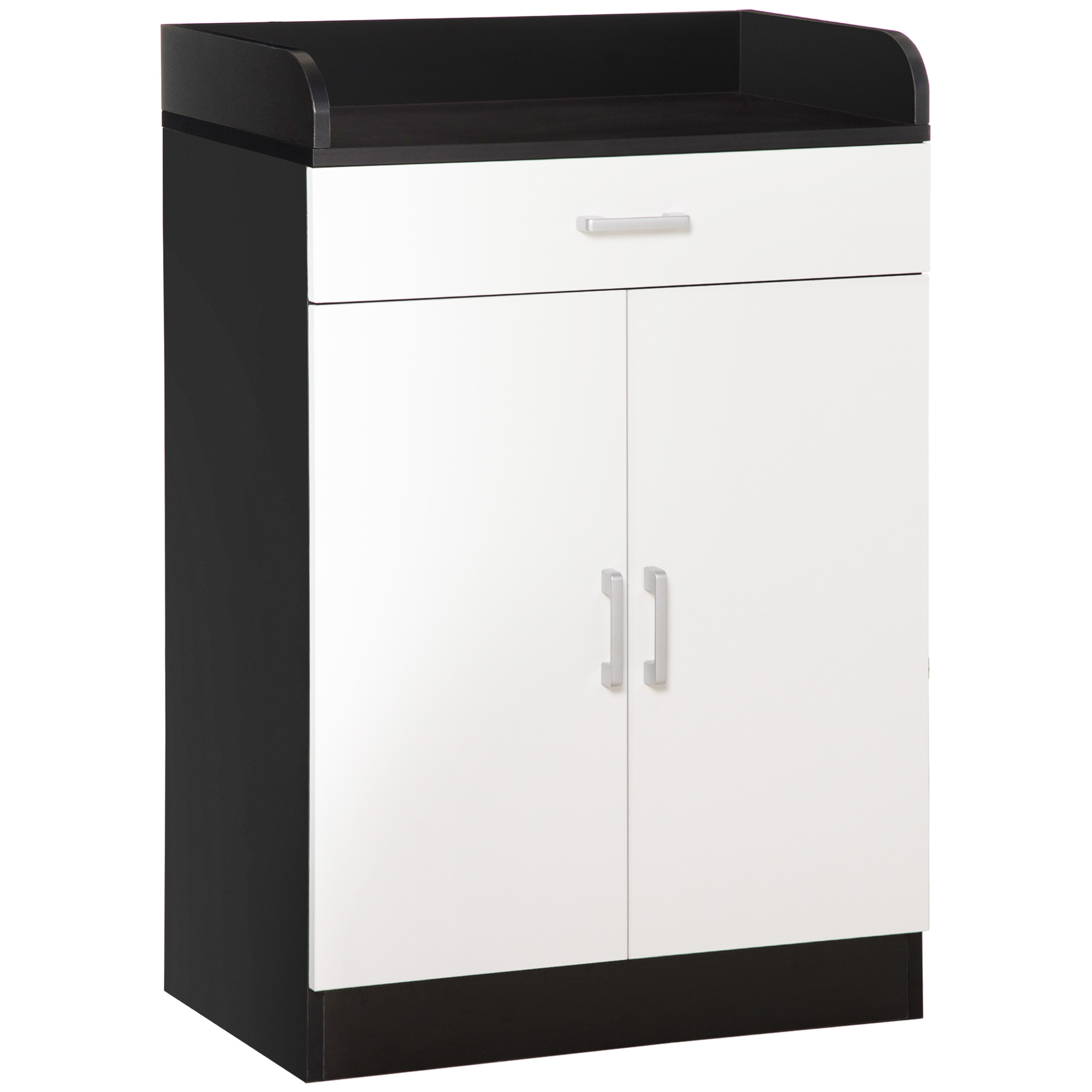 Dulap HOMCOM cu Sertar și Raft Ajustabil, Sistem Anti-Cădere, MDF, 60x40x90 cm, Alb Negru | Aosom Romania Dulap HOMCOM cu Sertar și Raft Ajustabil, Sistem Anti-Cădere, MDF, 60x40x90 cm, Alb Negru | Aosom Romania
