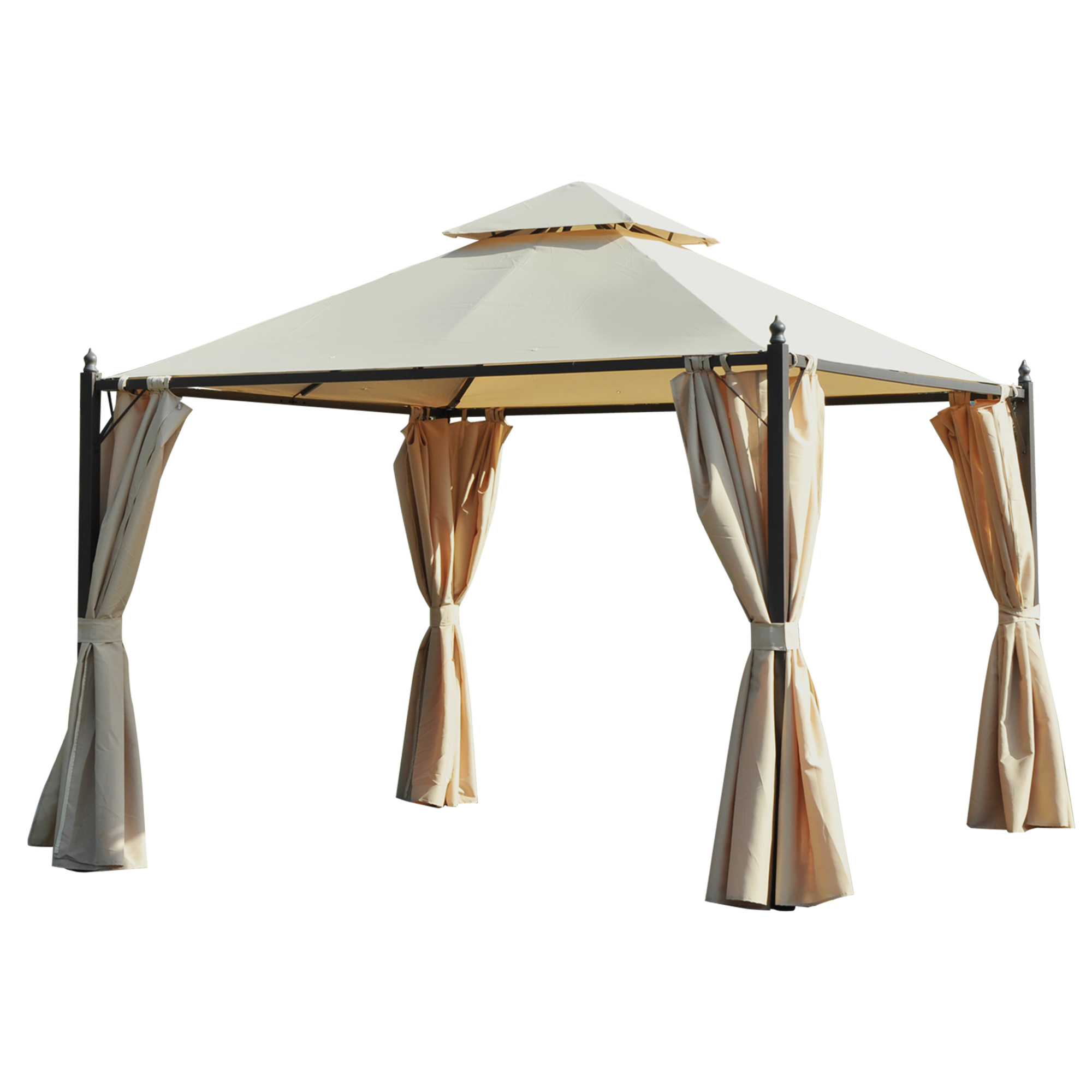 Foisor de Gradina Impermeabil Outsunny 3x3m cu 4 Panouri Laterale Bej | Aosom RO Foisor de Gradina Impermeabil Outsunny 3x3m cu 4 Panouri Laterale Bej | Aosom RO