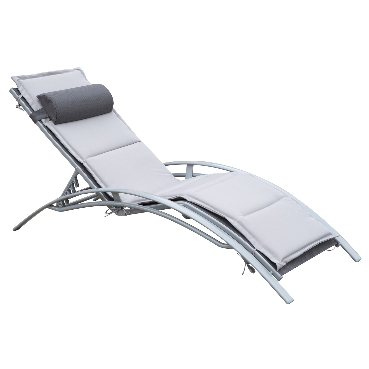Fotoliu sezlong de Gradina Outsunny, Relax, Gri, 170x64x80cm | AOSOM RO Fotoliu sezlong de Gradina Outsunny, Relax, Gri, 170x64x80cm | AOSOM RO