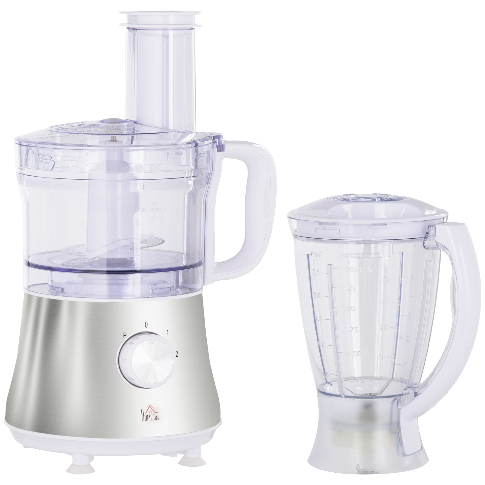 HOMCOM Blender Puternic 5000W cu Pahar Multifuncțional Lame din Oțel Inoxidabil 2 Viteze 20.5x19x16cm Alb | Aosom Romania HOMCOM Blender Puternic 5000W cu Pahar Multifuncțional Lame din Oțel Inoxidabil 2 Viteze 20.5x19x16cm Alb | Aosom Romania