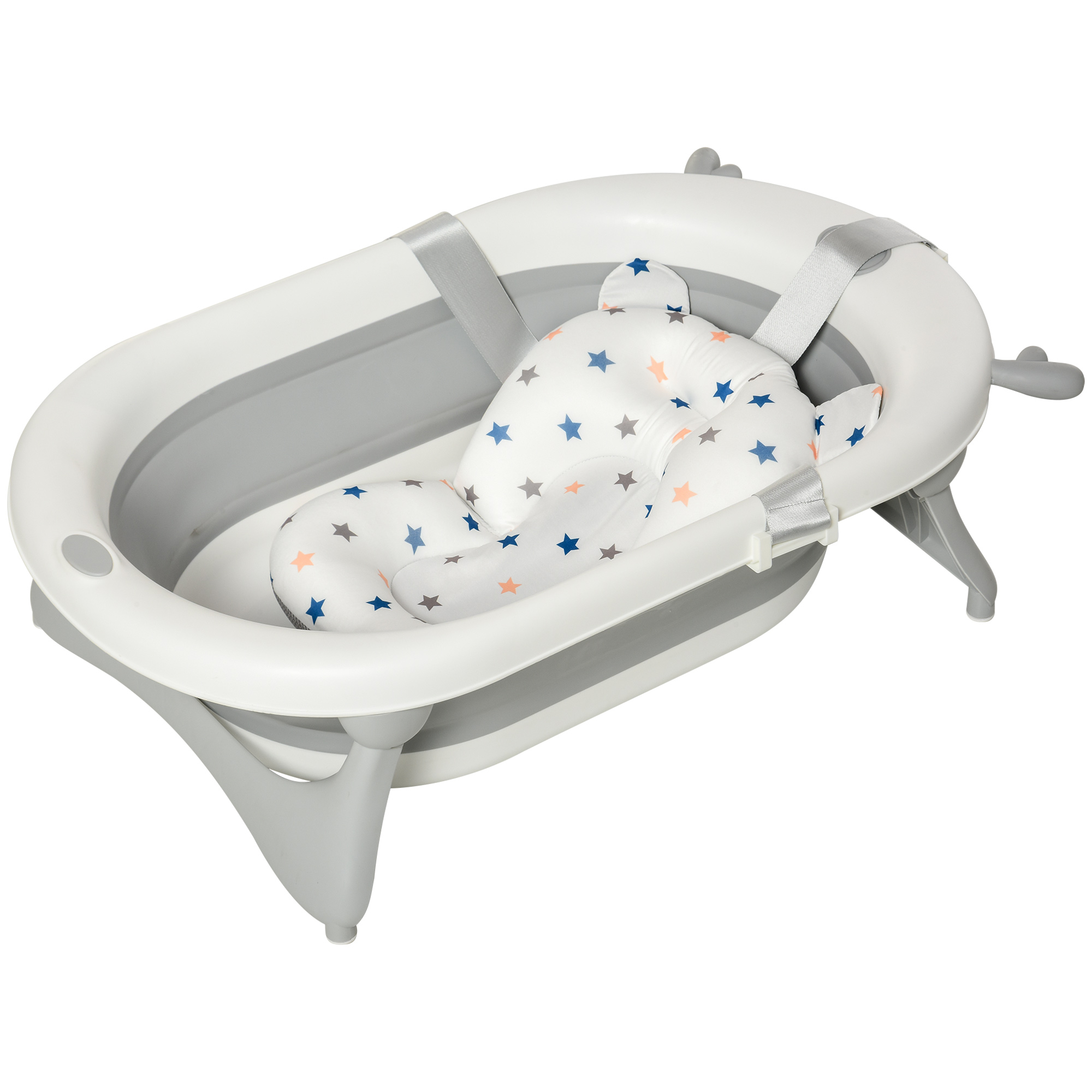 HOMCOM Cadă de Baie Pliabilă pentru Copii, 30L, cu Pernă Suport, Alba, 81.5x50.5x23.5cm, Ideală pentru Spații Mici | Aosom Romania HOMCOM Cadă de Baie Pliabilă pentru Copii, 30L, cu Pernă Suport, Alba, 81.5x50.5x23.5cm, Ideală pentru Spații Mici | Aosom Romania