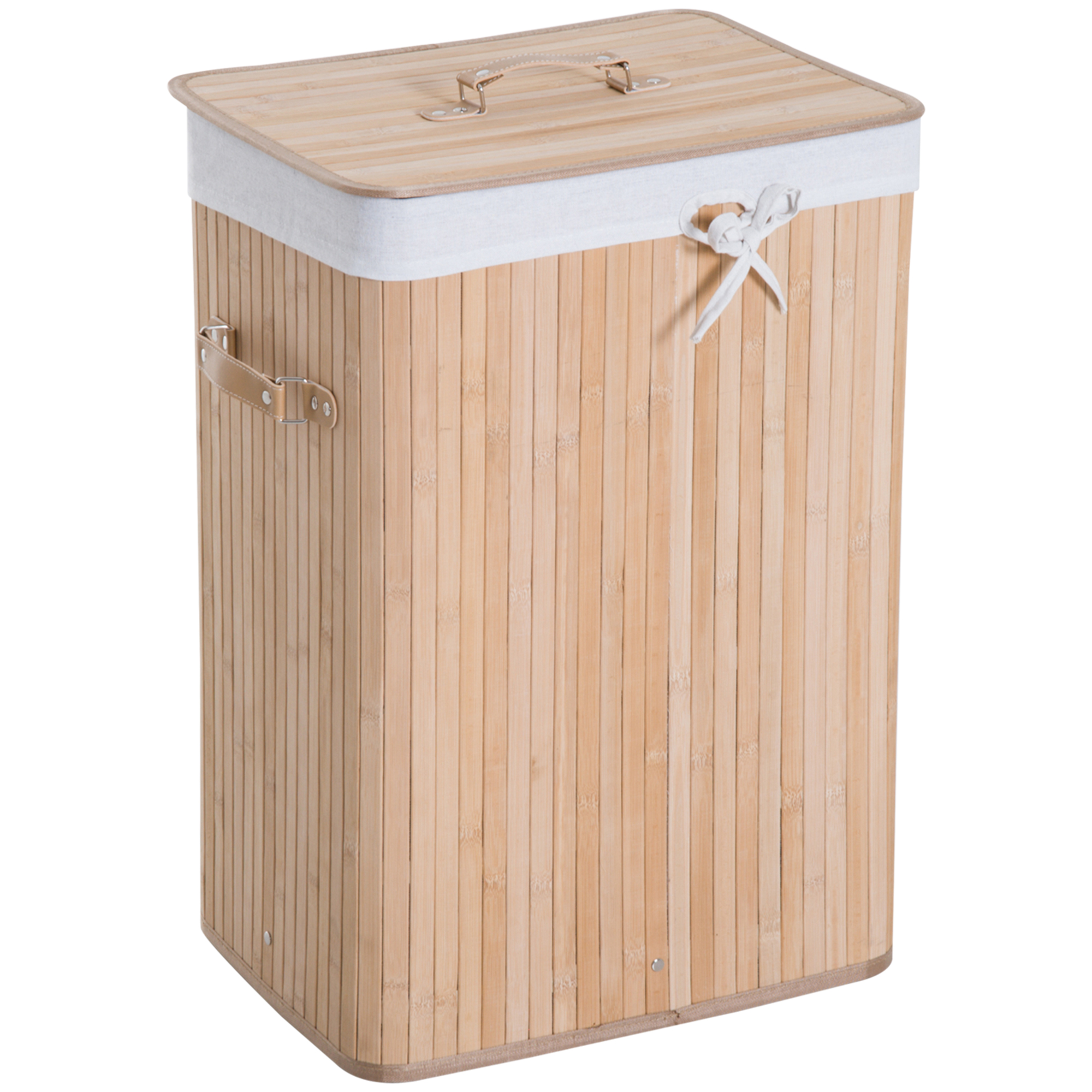 HOMCOM Coș de Rufe din Bambus cu Capac și Geantă Detașabilă, 40x30x60cm, Design Natural | Aosom Romania HOMCOM Coș de Rufe din Bambus cu Capac și Geantă Detașabilă, 40x30x60cm, Design Natural | Aosom Romania