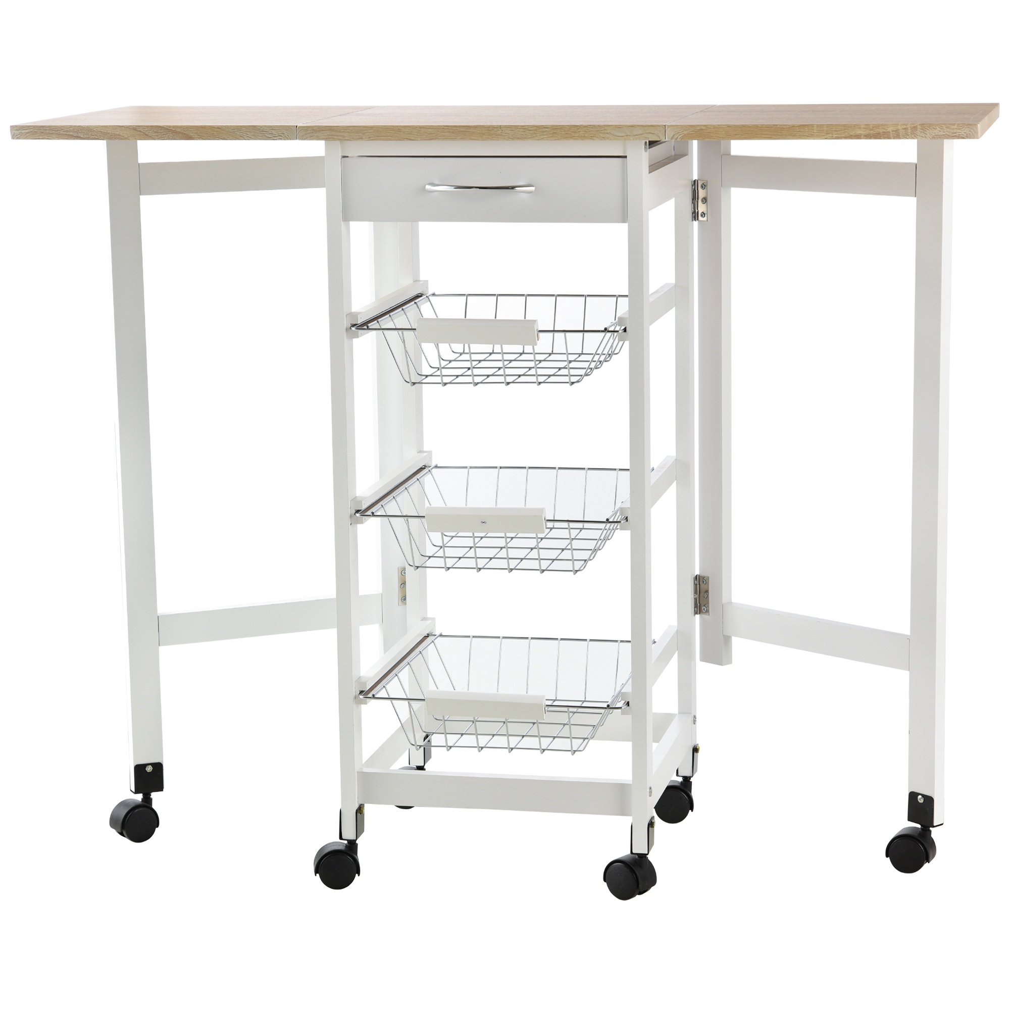 HOMCOM Cărucior de Bucătărie Extensibil Alb, 3 Sertare, MDF/Metal, Soluție Organizare Bucătărie, 37x37x77.5 cm | Aosom Romania HOMCOM Cărucior de Bucătărie Extensibil Alb, 3 Sertare, MDF/Metal, Soluție Organizare Bucătărie, 37x37x77.5 cm | Aosom Romania
