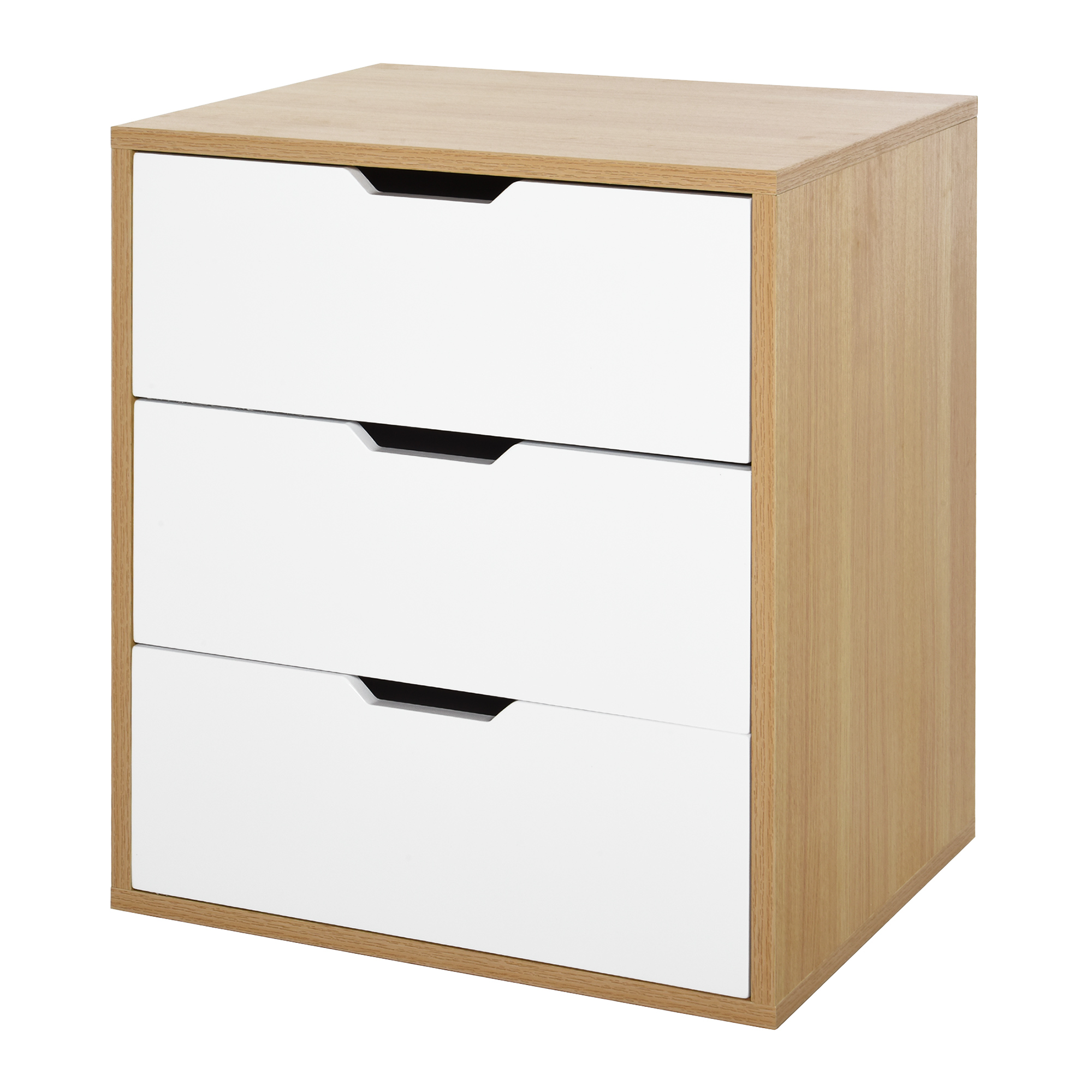 HOMCOM Dulap Elegant din Lemn cu 3 Sertare, Design Modern pentru Depozitare în Casa sau Birou, Versatil, Alb | Aosom Romania HOMCOM Dulap Elegant din Lemn cu 3 Sertare, Design Modern pentru Depozitare în Casa sau Birou, Versatil, Alb | Aosom Romania