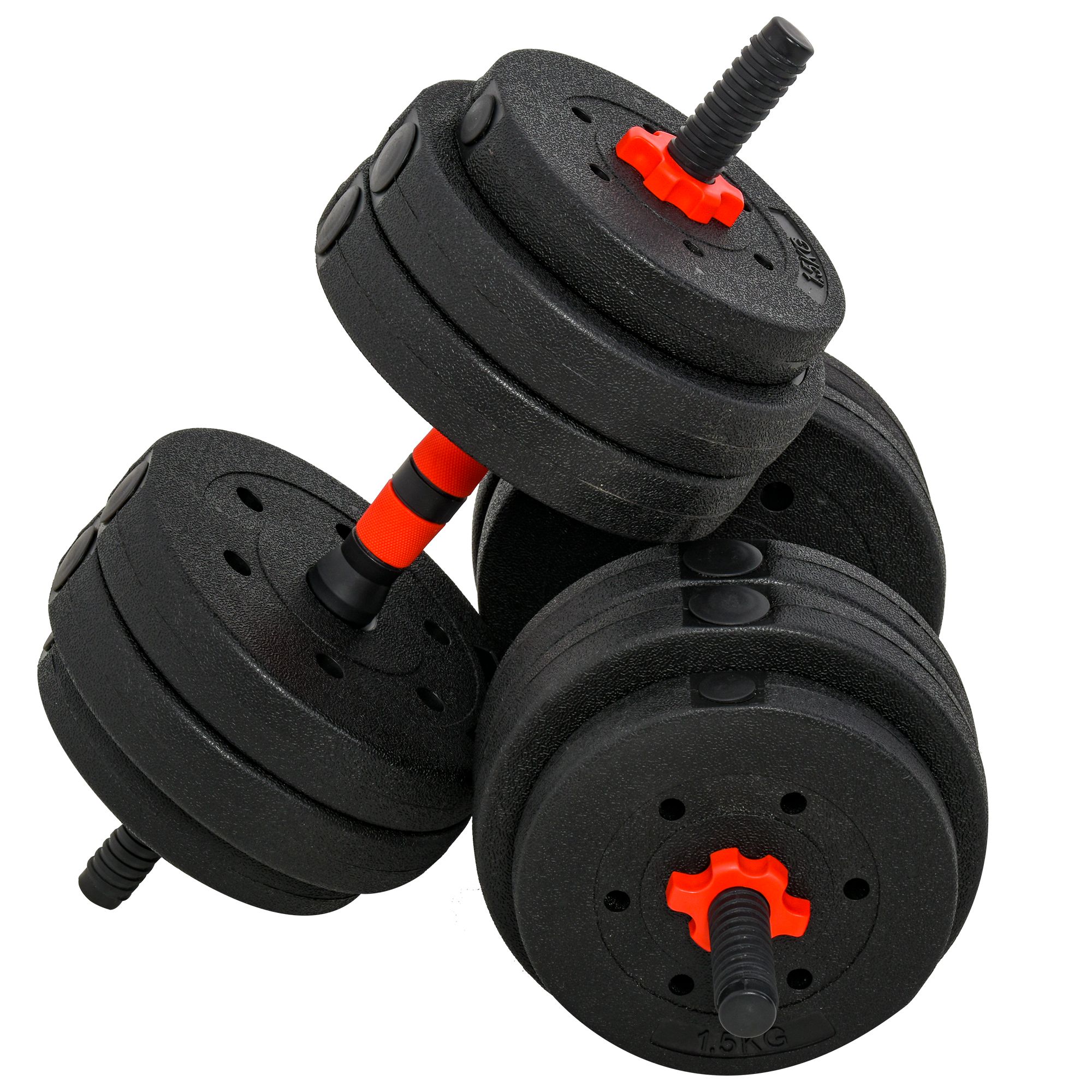 HOMCOM Gantere Convertibile în Halteră, Set 25kg Total, 12 Discuri Greutăți, Oțel și Plastic, Antrenament Acasă | Aosom Romania HOMCOM Gantere Convertibile în Halteră, Set 25kg Total, 12 Discuri Greutăți, Oțel și Plastic, Antrenament Acasă | Aosom Romania