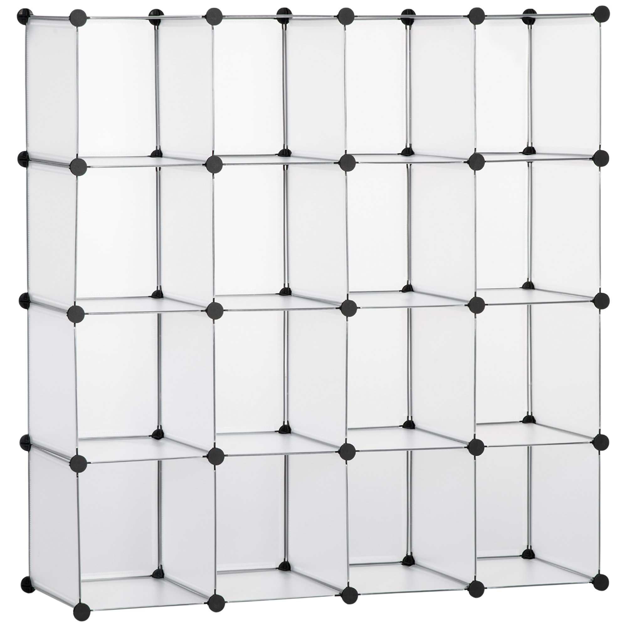 HOMCOM Mobilier Modular pentru Încălțăminte, 16 Cuburi Transparente din Plastic PP și Oțel, 30x30x30cm, Design Versatil | Aosom Romania HOMCOM Mobilier Modular pentru Încălțăminte, 16 Cuburi Transparente din Plastic PP și Oțel, 30x30x30cm, Design Versatil | Aosom Romania