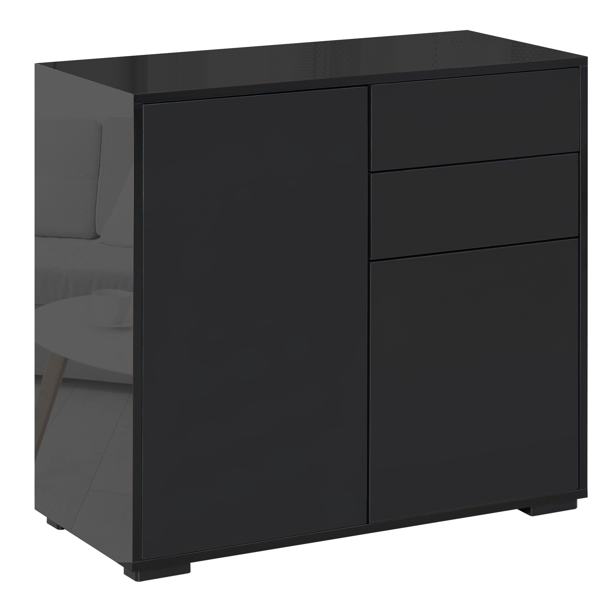 HOMCOM Mobilier multiuz cu 2 sertare si 2 dulapuri, deschidere cu presiune, 79x36x74cm HOMCOM Mobilier multiuz cu 2 sertare si 2 dulapuri, deschidere cu presiune, 79x36x74cm