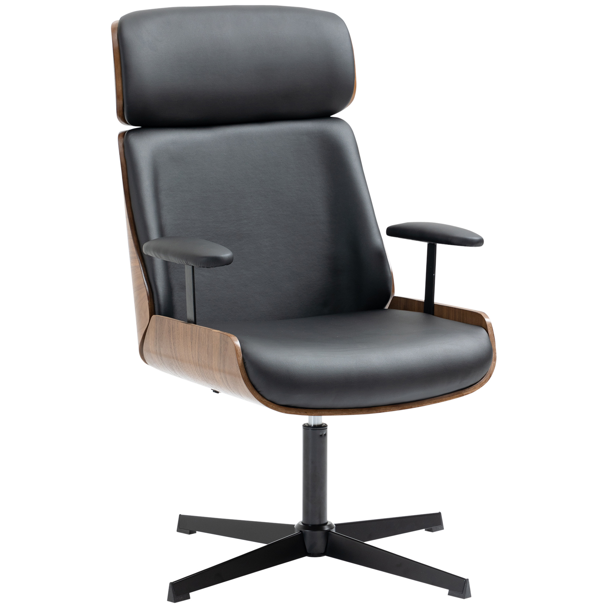 HOMCOM Scaun de Birou Rotativ din Piele PU, Simplu și Modern, cu Spătar Înalt, Negru | Aosom Romania HOMCOM Scaun de Birou Rotativ din Piele PU, Simplu și Modern, cu Spătar Înalt, Negru | Aosom Romania
