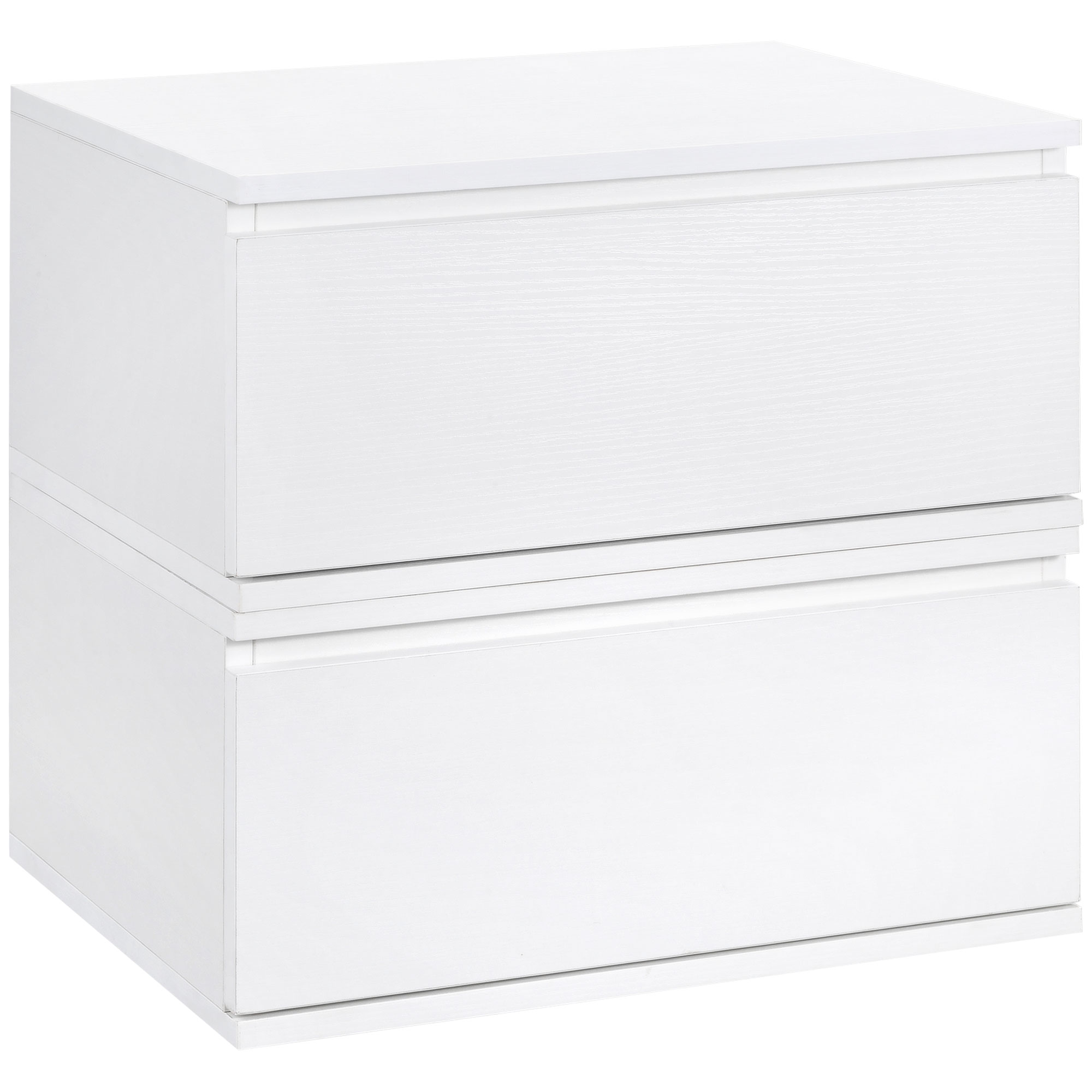 HOMCOM Set 2 Noptiere Suspendate cu Sertar, Design Modern pentru Dormitor și Living, PAL și MDF, 49x38x23cm, Alb | Aosom Romania HOMCOM Set 2 Noptiere Suspendate cu Sertar, Design Modern pentru Dormitor și Living, PAL și MDF, 49x38x23cm, Alb | Aosom Romania