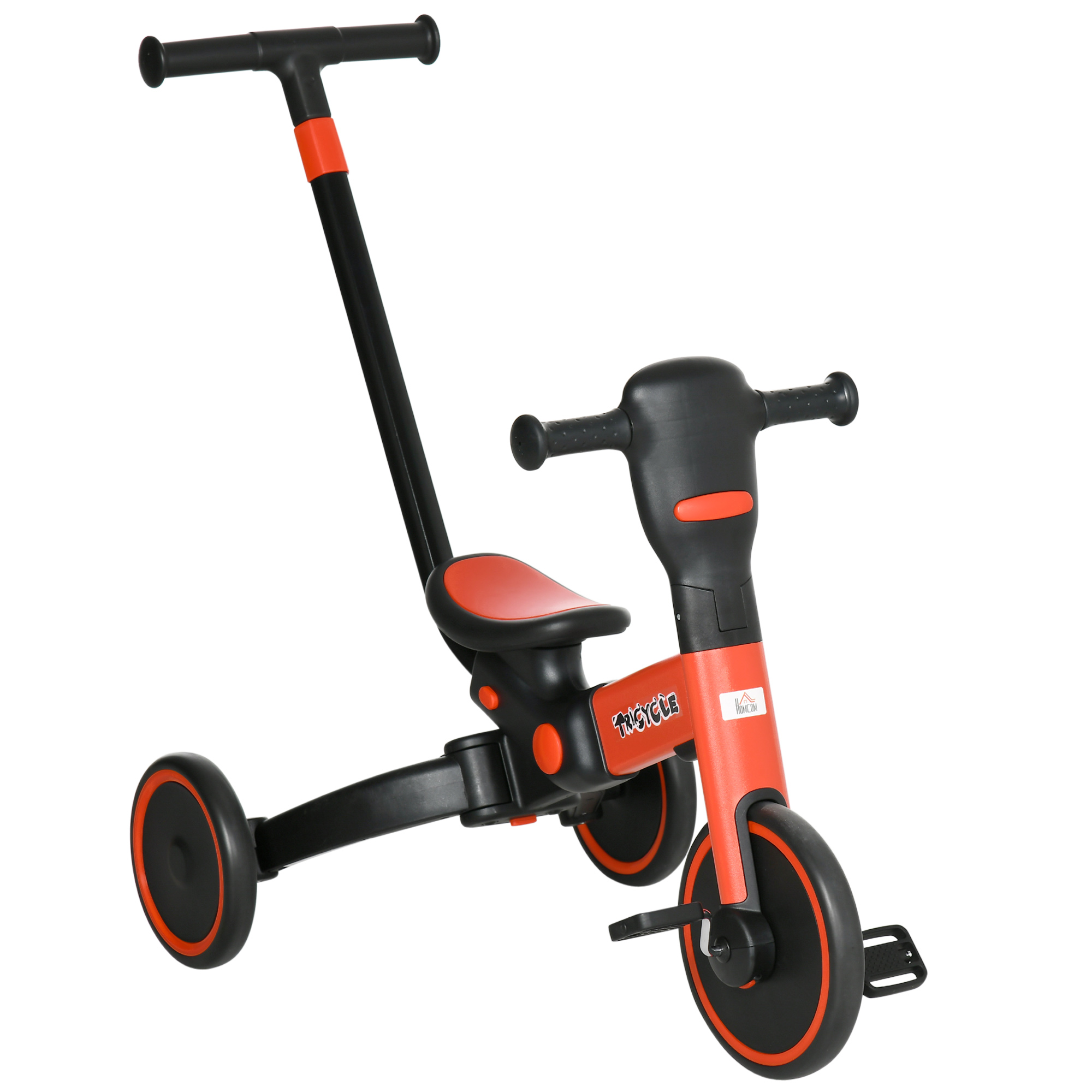 HOMCOM Tricicleta 4 in 1 pentru copii, tricicleta pentru copii cu maner de impingere reglabil, suport pentru picioare | AOSOM RO HOMCOM Tricicleta 4 in 1 pentru copii, tricicleta pentru copii cu maner de impingere reglabil, suport pentru picioare | AOSOM RO