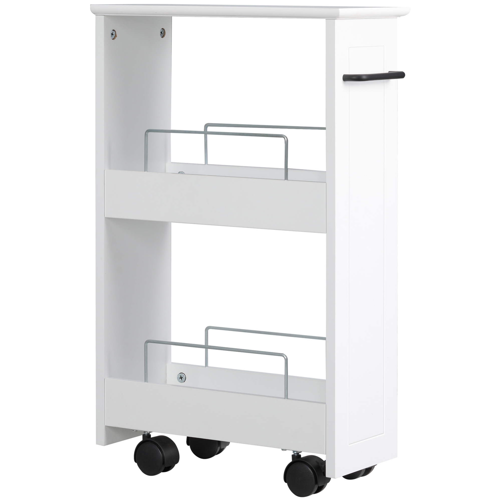 Kleankin Cărucior Multifuncțional pentru Baie și Bucătărie, Spațiu-Eficient, din MDF, 42.5x20.3x66.7 cm, Design Compact | Aosom Romania Kleankin Cărucior Multifuncțional pentru Baie și Bucătărie, Spațiu-Eficient, din MDF, 42.5x20.3x66.7 cm, Design Compact | Aosom Romania
