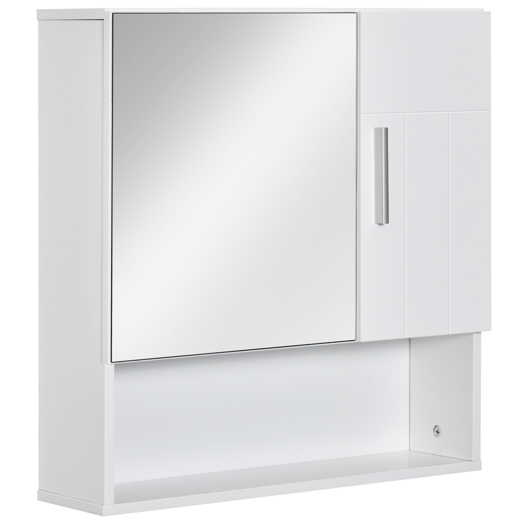 Kleankin Dulap pentru Baie cu Oglindă, 2 Uși, Design Compact, Ideal pentru Depozitare, 54x15.2x55.3 cm, Alb | Aosom Romania Kleankin Dulap pentru Baie cu Oglindă, 2 Uși, Design Compact, Ideal pentru Depozitare, 54x15.2x55.3 cm, Alb | Aosom Romania