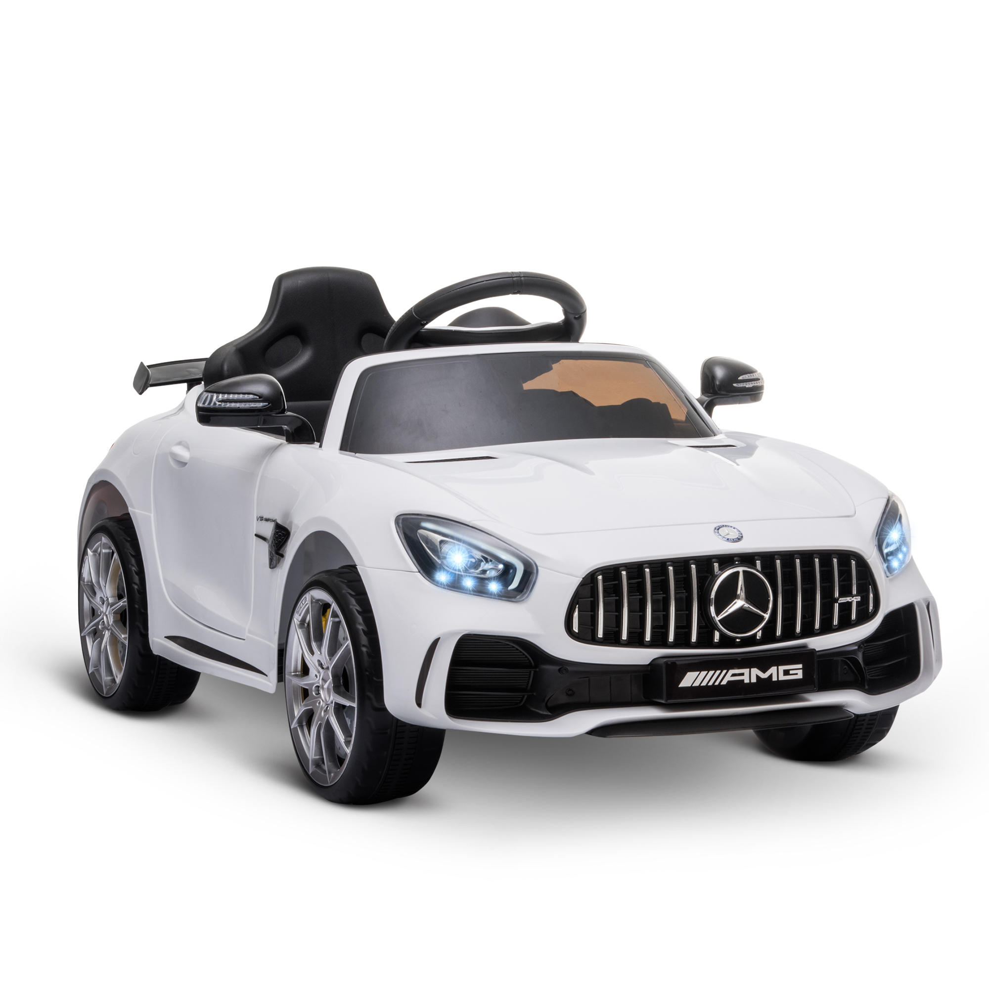 Masinuta pentru copii electrică de 12V cu licenta Mercedes Benz, viteză 3-5km/ora, telecomandă 2.4G, Muzică, claxon, lumini, Alba HOMCOM | Aosom RO Masinuta pentru copii electrică de 12V cu licenta Mercedes Benz, viteză 3-5km/ora, telecomandă 2.4G, Muzică, claxon, lumini, Alba HOMCOM | Aosom RO