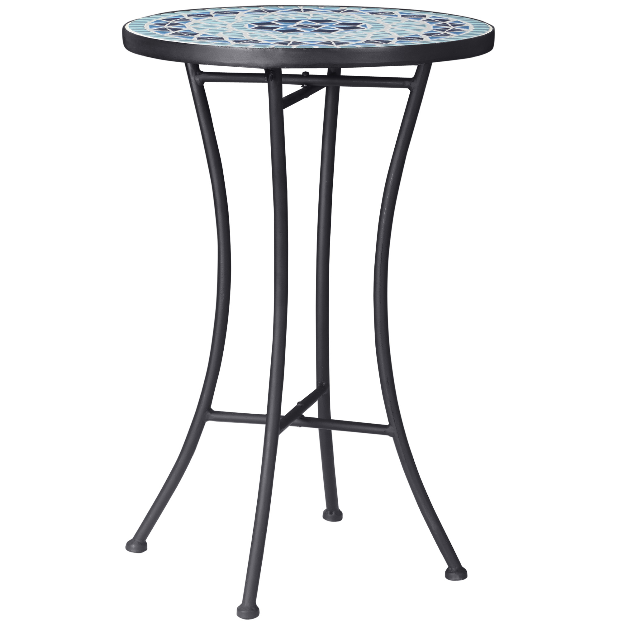 Masuta de Gradina din Metal Outsunny cu Blat din Ceramica, Design Mozaic, Albastru Ф35,5x53,5cm | Aosom RO Masuta de Gradina din Metal Outsunny cu Blat din Ceramica, Design Mozaic, Albastru Ф35,5x53,5cm | Aosom RO