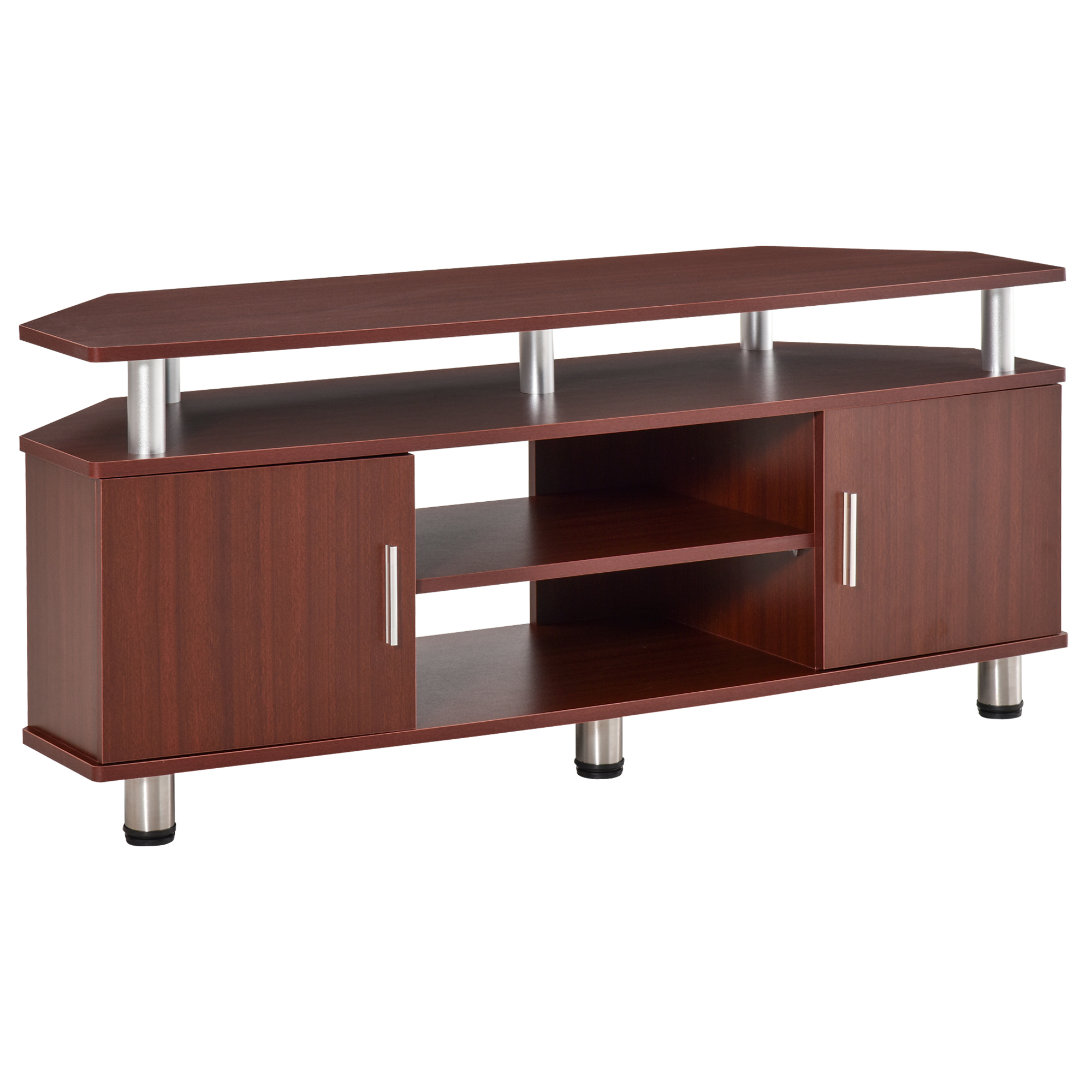 Mobilier pentru TV HOMCOM, 2 rafturi, 120x39.5x52cm, maro | Aosom RO Mobilier pentru TV HOMCOM, 2 rafturi, 120x39.5x52cm, maro | Aosom RO