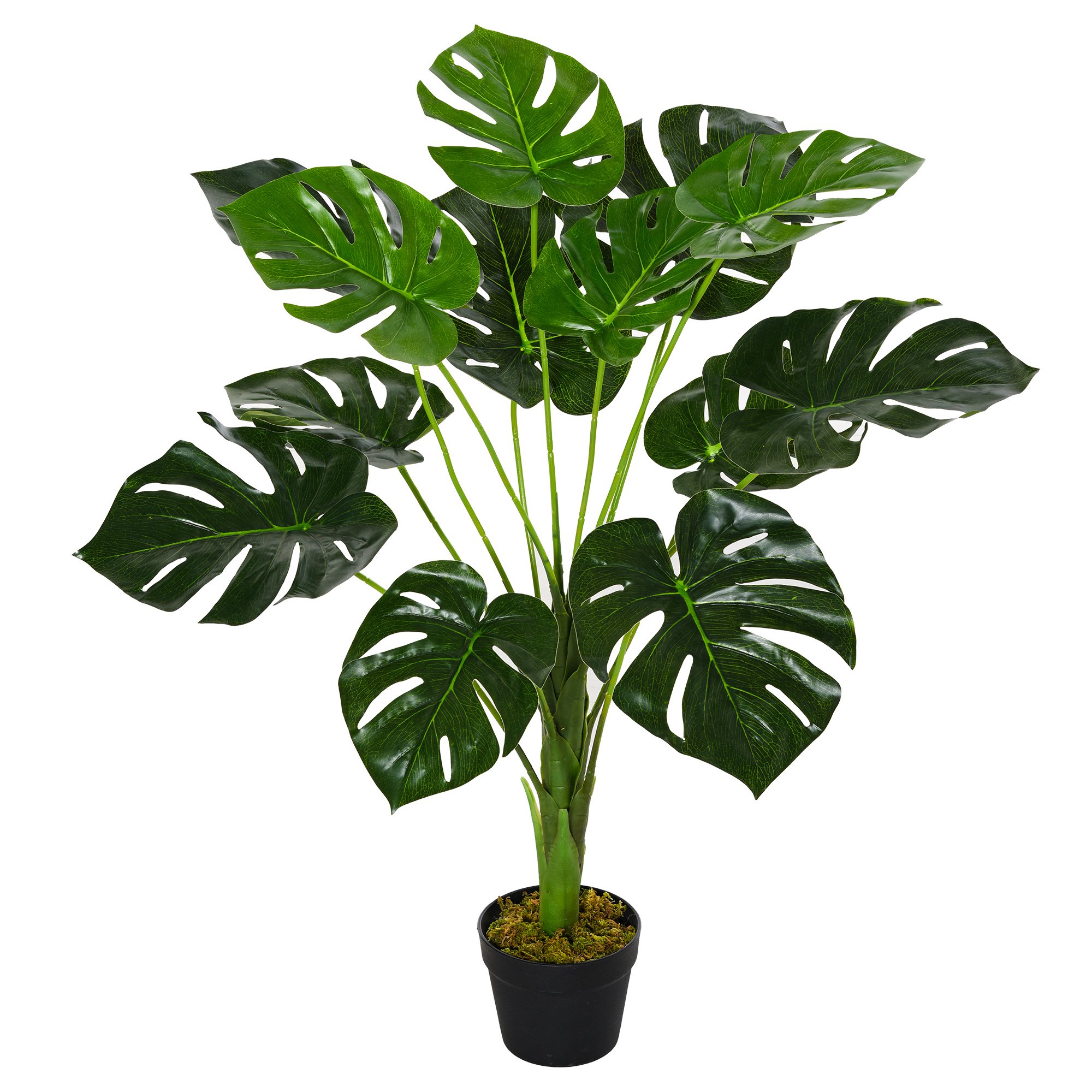 Monstera artificiala cu 13 frunze pliabile, design realist Muschi PE si baza cimentata cu ghiveci Ф16x85cm Outsunny | Aosom RO Monstera artificiala cu 13 frunze pliabile, design realist Muschi PE si baza cimentata cu ghiveci Ф16x85cm Outsunny | Aosom RO