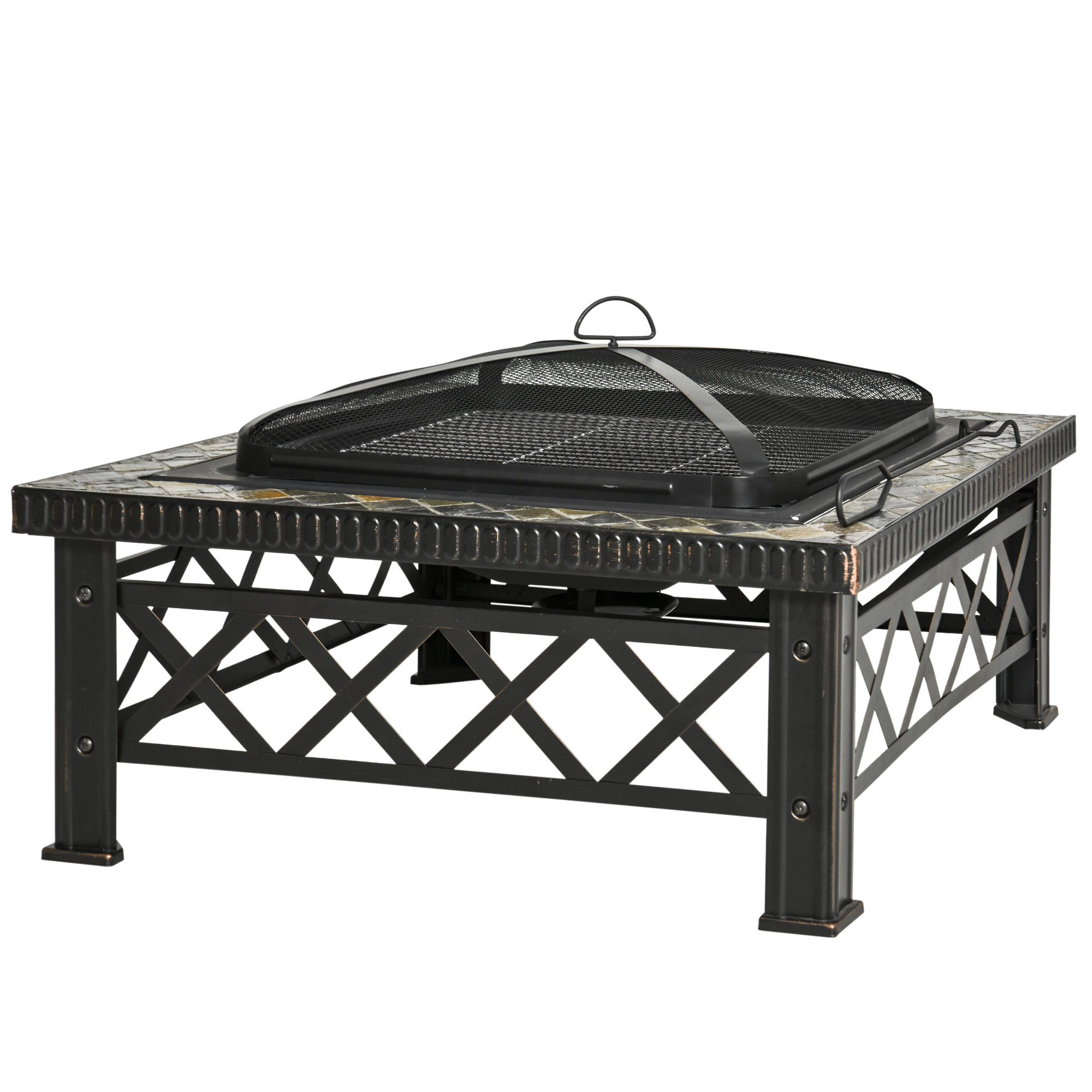 Outsunny Brazier pentru Grădină cu Capac de Protecție și Grătar, Ideal pentru Seri în Aer Liber, Design Pragmatic | Aosom Romania Outsunny Brazier pentru Grădină cu Capac de Protecție și Grătar, Ideal pentru Seri în Aer Liber, Design Pragmatic | Aosom Romania