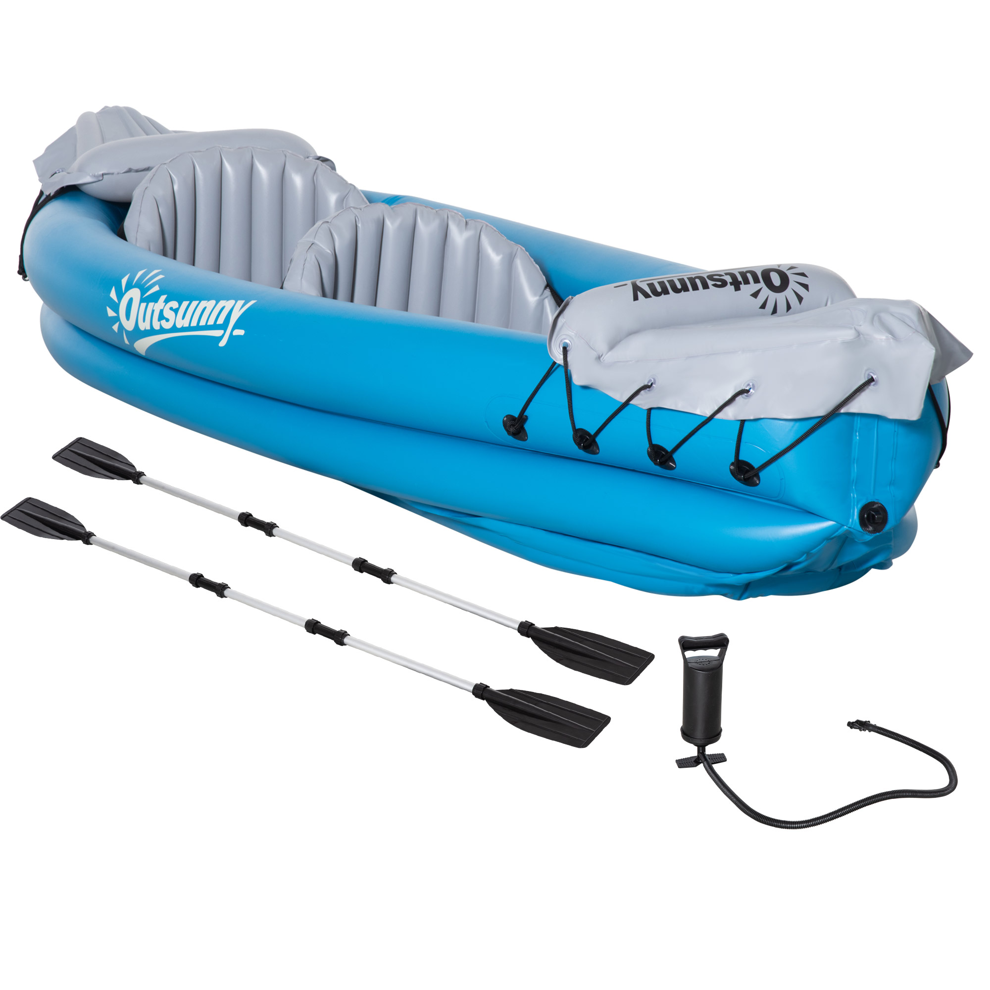 Outsunny Canoe Gonflabilă pentru 2 Persoane, Caiac cu Vasle Aluminiu, Ideal pentru Aventuri pe Apă, Albastru | Aosom Romania Outsunny Canoe Gonflabilă pentru 2 Persoane, Caiac cu Vasle Aluminiu, Ideal pentru Aventuri pe Apă, Albastru | Aosom Romania