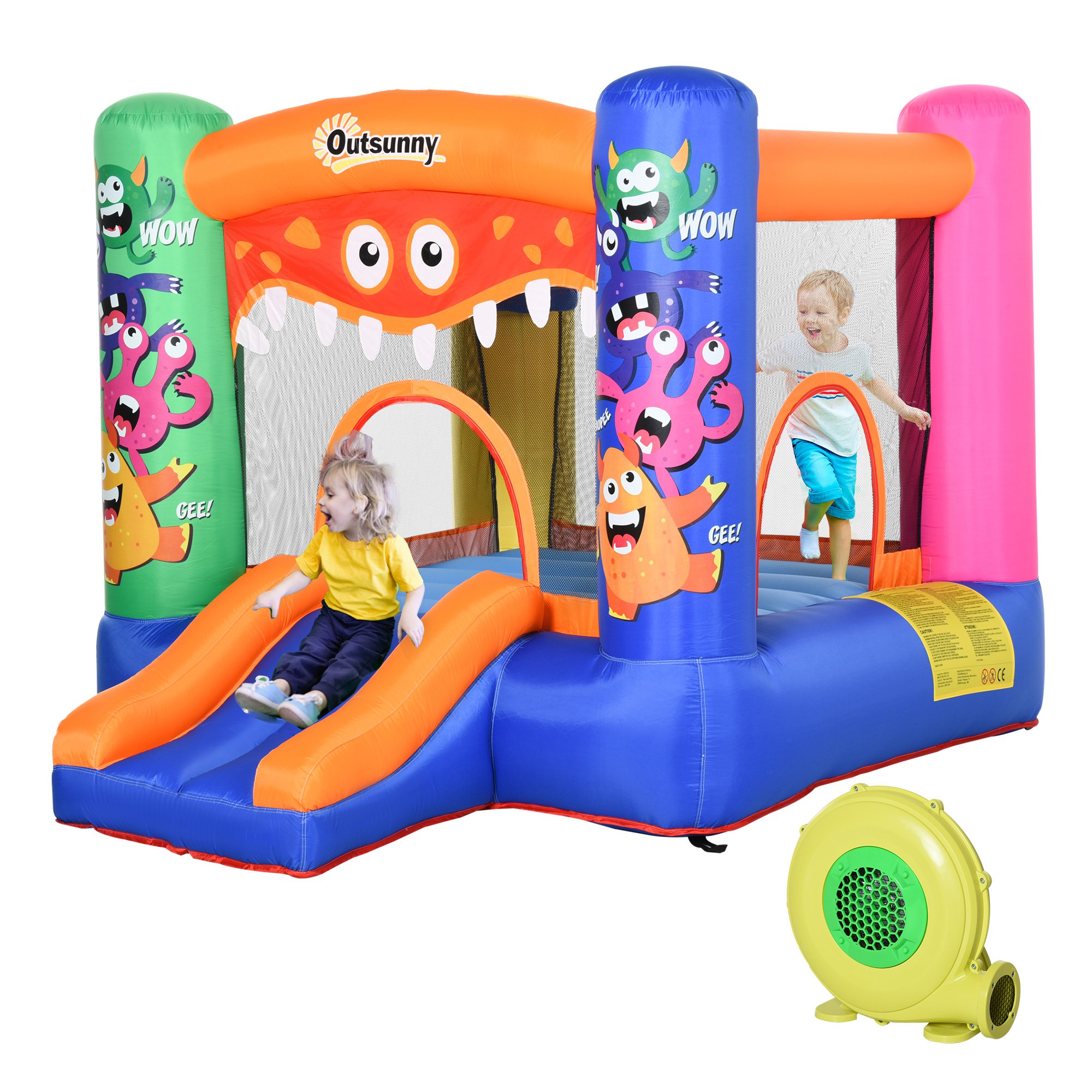 Outsunny Casă de Joacă Gonflabilă, Castel cu Tobogan și Trambulină, pentru Copii, 2.9x2x1.6m | Aosom Romania Outsunny Casă de Joacă Gonflabilă, Castel cu Tobogan și Trambulină, pentru Copii, 2.9x2x1.6m | Aosom Romania