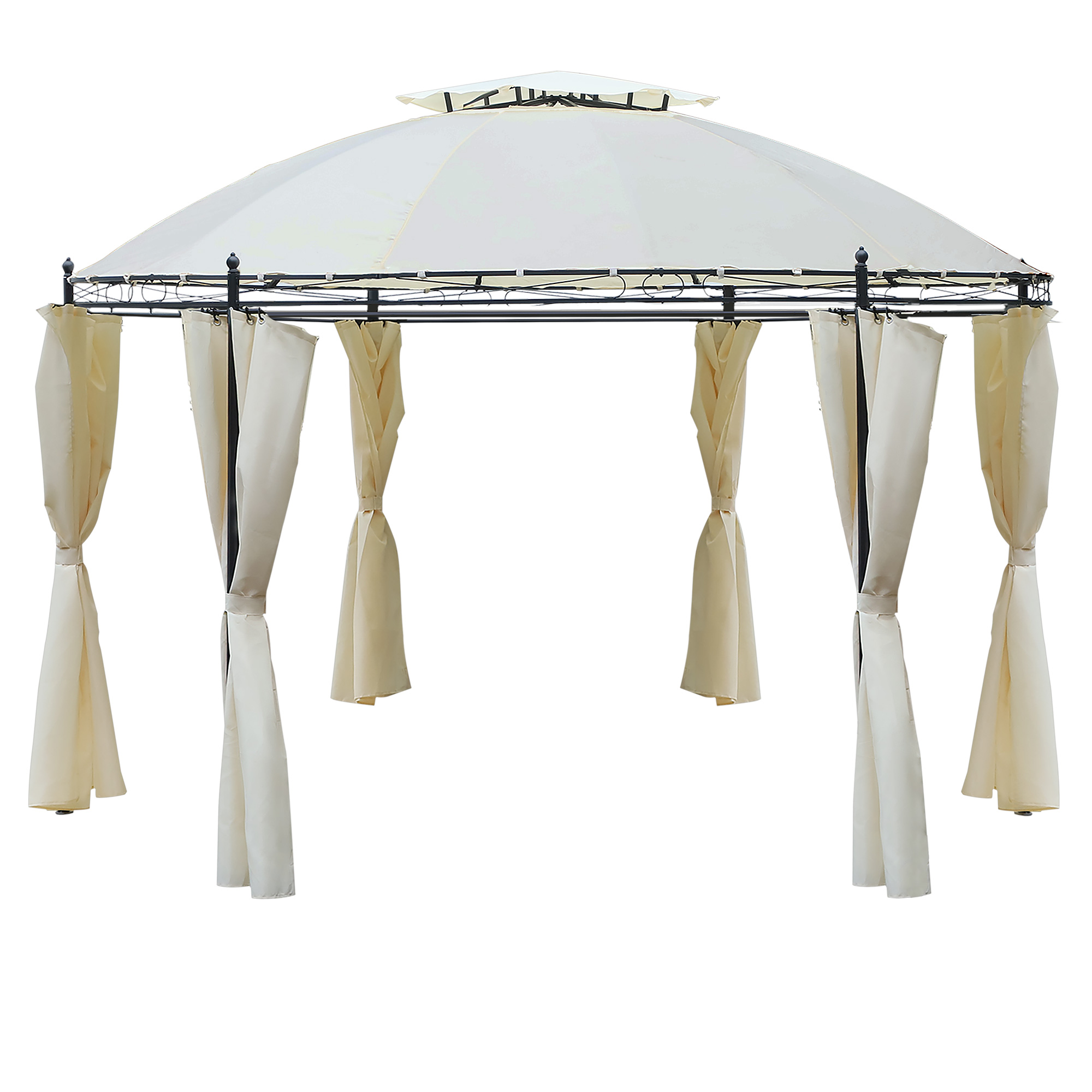 Outsunny Foișor de Grădină Rotund cu Acoperiș Dublu, Oțel și Poliester, Φ350x275 cm, Alb | Aosom Romania Outsunny Foișor de Grădină Rotund cu Acoperiș Dublu, Oțel și Poliester, Φ350x275 cm, Alb | Aosom Romania