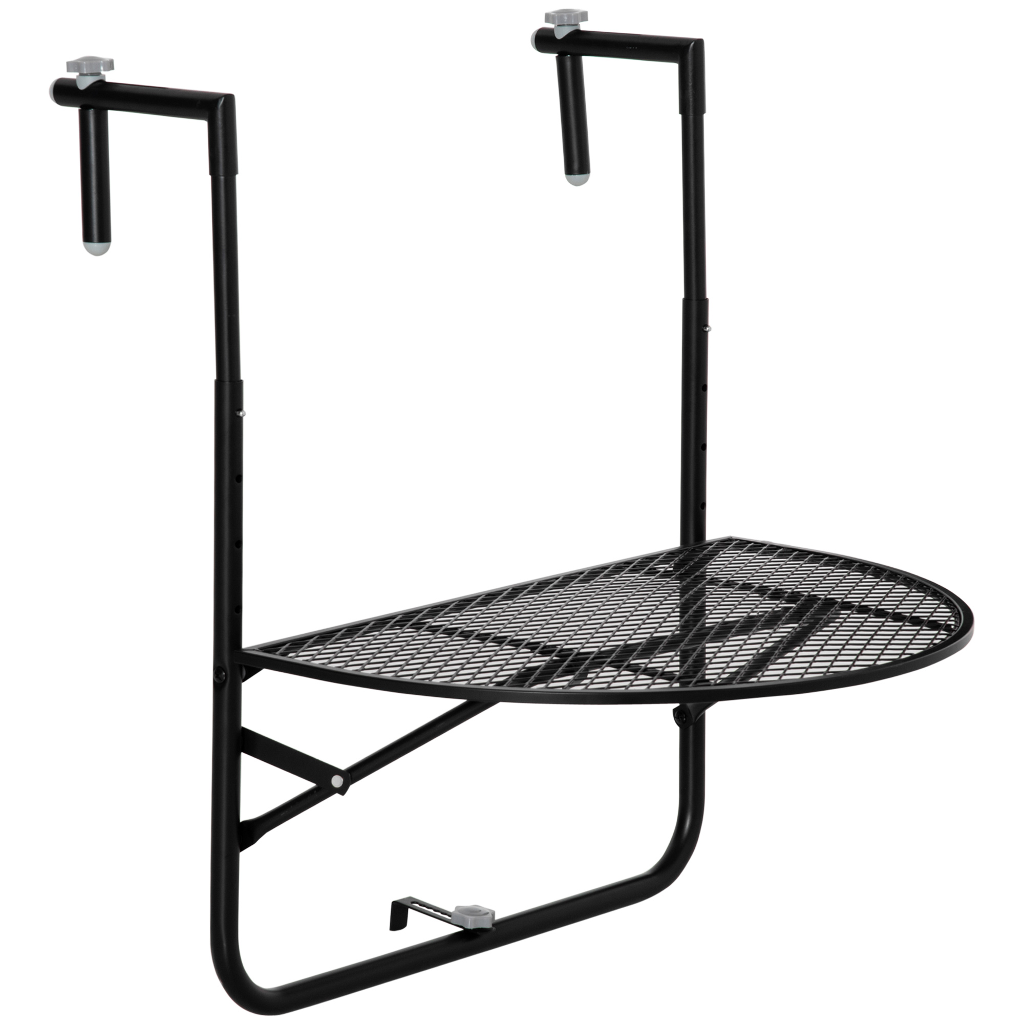 Outsunny Masă de Balcon Suspendată, Măsuță Metalică Pliabilă, Ideală pentru Spații Mici, Neagră | Aosom Romania Outsunny Masă de Balcon Suspendată, Măsuță Metalică Pliabilă, Ideală pentru Spații Mici, Neagră | Aosom Romania