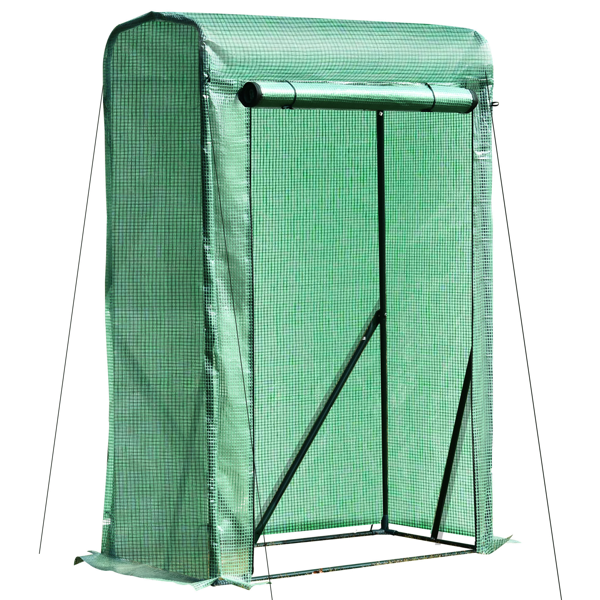 Outsunny Seră de Grădină cu Folie PE, Ideală pentru Plante, Legume, Fructe, Cadru din Oțel, Ușă Tip Rulou, 100x50x150 cm, Verde | Aosom Romania Outsunny Seră de Grădină cu Folie PE, Ideală pentru Plante, Legume, Fructe, Cadru din Oțel, Ușă Tip Rulou, 100x50x150 cm, Verde | Aosom Romania