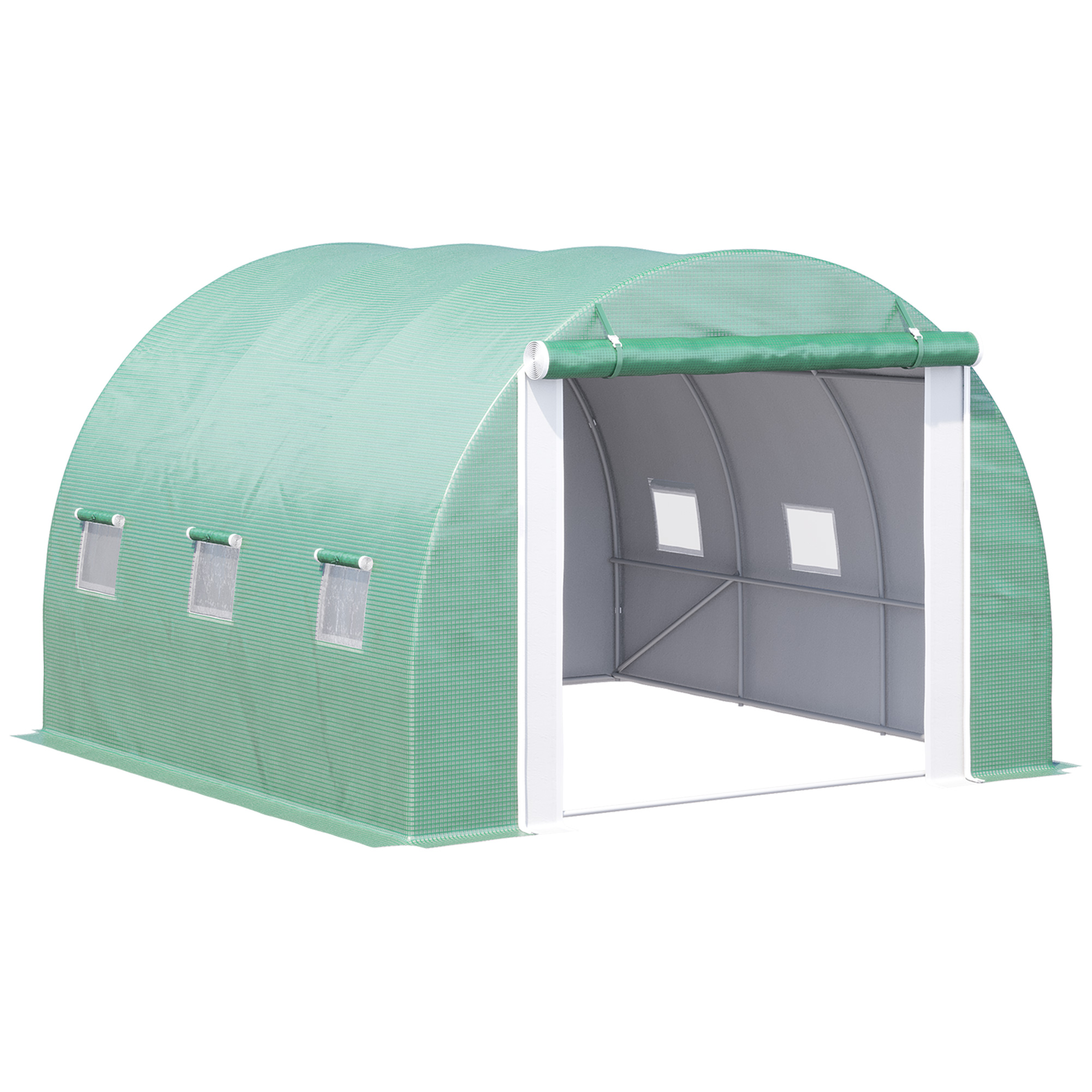 Outsunny Sera Gradina pentru plante, legume, fructe cu Usa si 6 Ferestre, Cadru in otel, Verde | AOSOM RO Outsunny Sera Gradina pentru plante, legume, fructe cu Usa si 6 Ferestre, Cadru in otel, Verde | AOSOM RO
