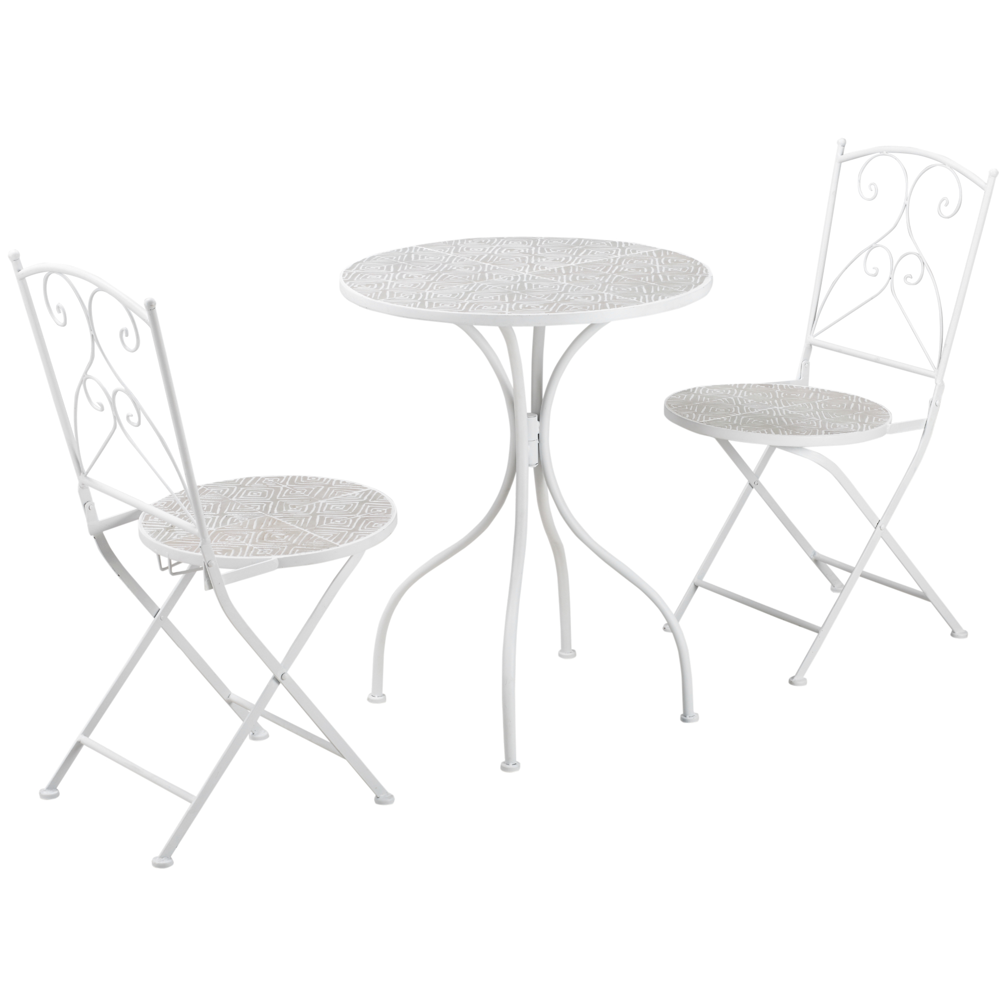 Outsunny Set de Gradina 3 Piese, din Metal si Ceramica, Alb | Aosom Ro Outsunny Set de Gradina 3 Piese, din Metal si Ceramica, Alb | Aosom Ro