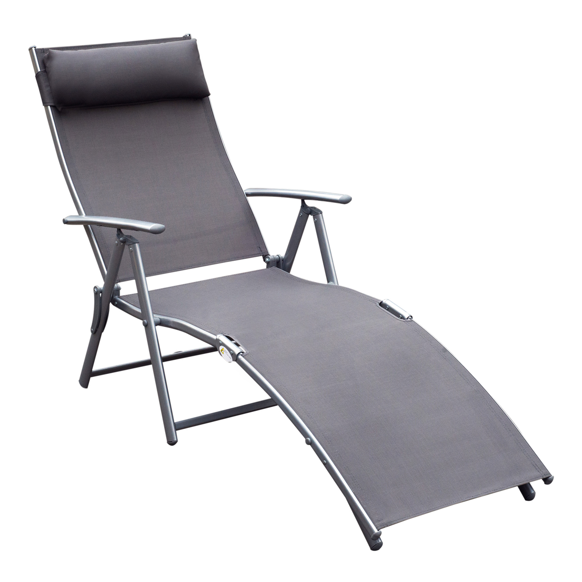 Outsunny Sezlong Relax Pliabil pentru Plajă și Grădină, Cadru Metalic Rezistent, 137x63.5x100.5 cm, Gri | Aosom Romania Outsunny Sezlong Relax Pliabil pentru Plajă și Grădină, Cadru Metalic Rezistent, 137x63.5x100.5 cm, Gri | Aosom Romania