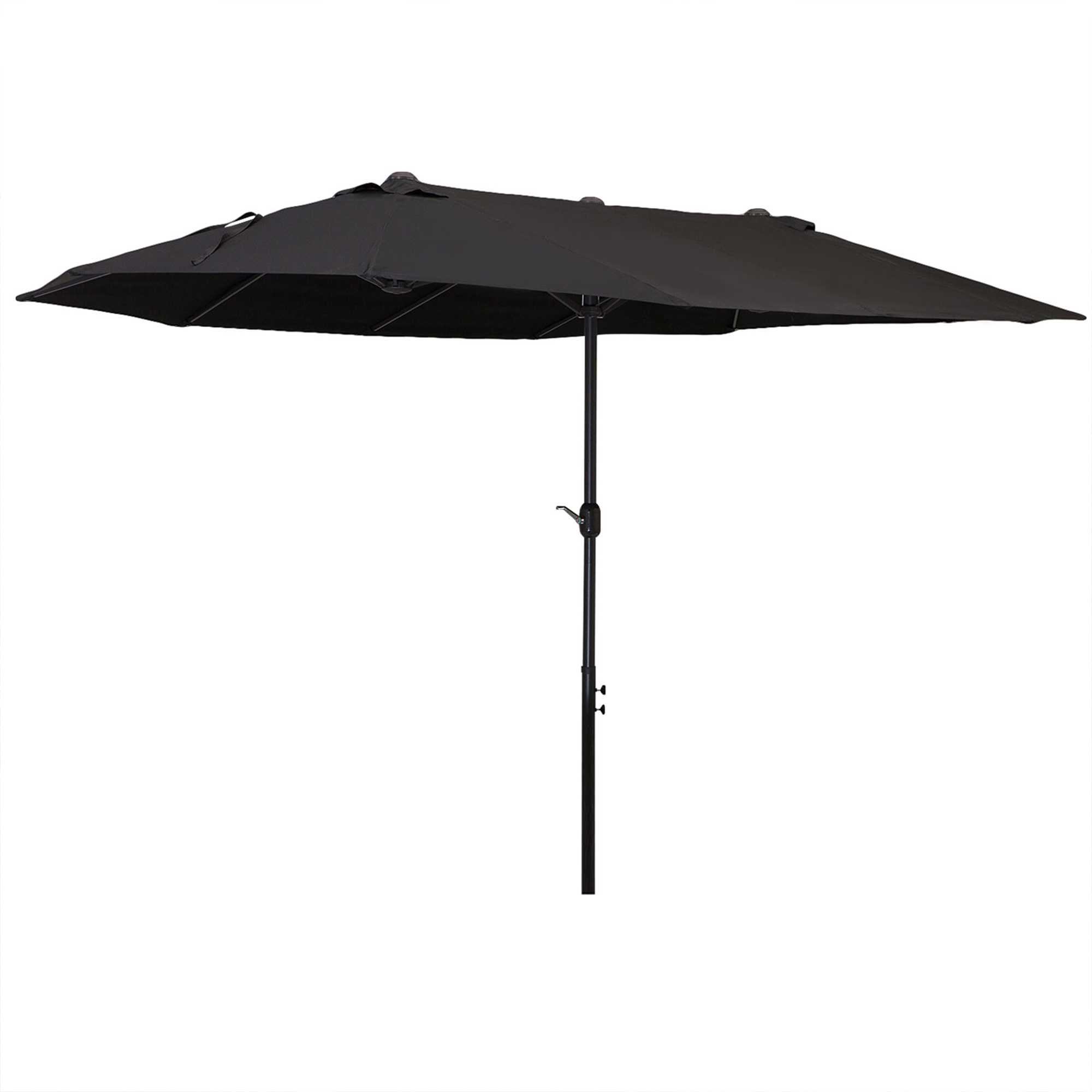 Outsunny Umbrelă Dublă de Soare pentru Grădină cu Manivelă Oțel și Poliester Negru 460x270x240cm | Aosom Romania Outsunny Umbrelă Dublă de Soare pentru Grădină cu Manivelă Oțel și Poliester Negru 460x270x240cm | Aosom Romania