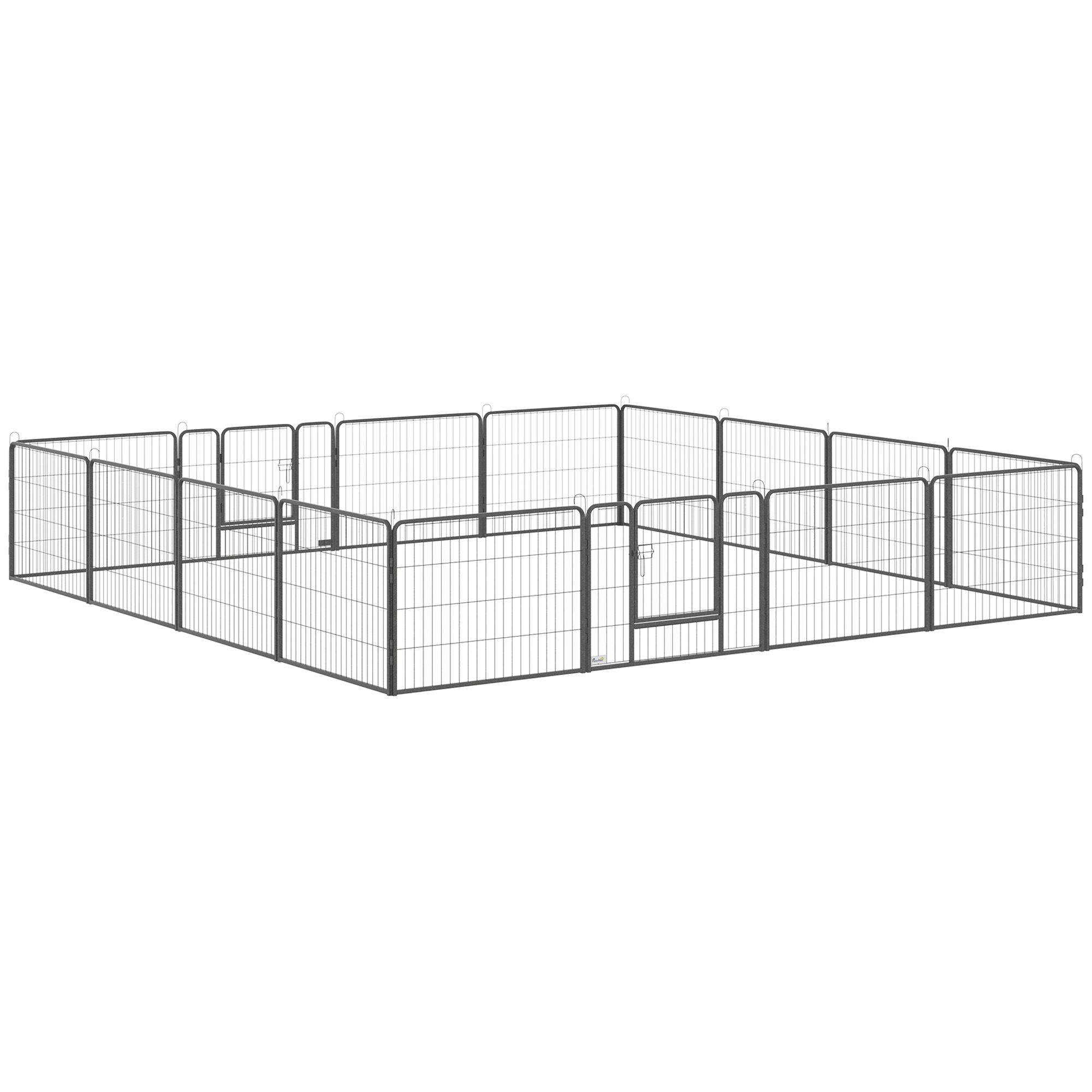 PawHut Țarc Modular pentru Animale Domestice, 16 Panouri din Oțel, 2 Uși cu Zăvor, 80x60x1.5 cm, Negru | Aosom Romania PawHut Țarc Modular pentru Animale Domestice, 16 Panouri din Oțel, 2 Uși cu Zăvor, 80x60x1.5 cm, Negru | Aosom Romania
