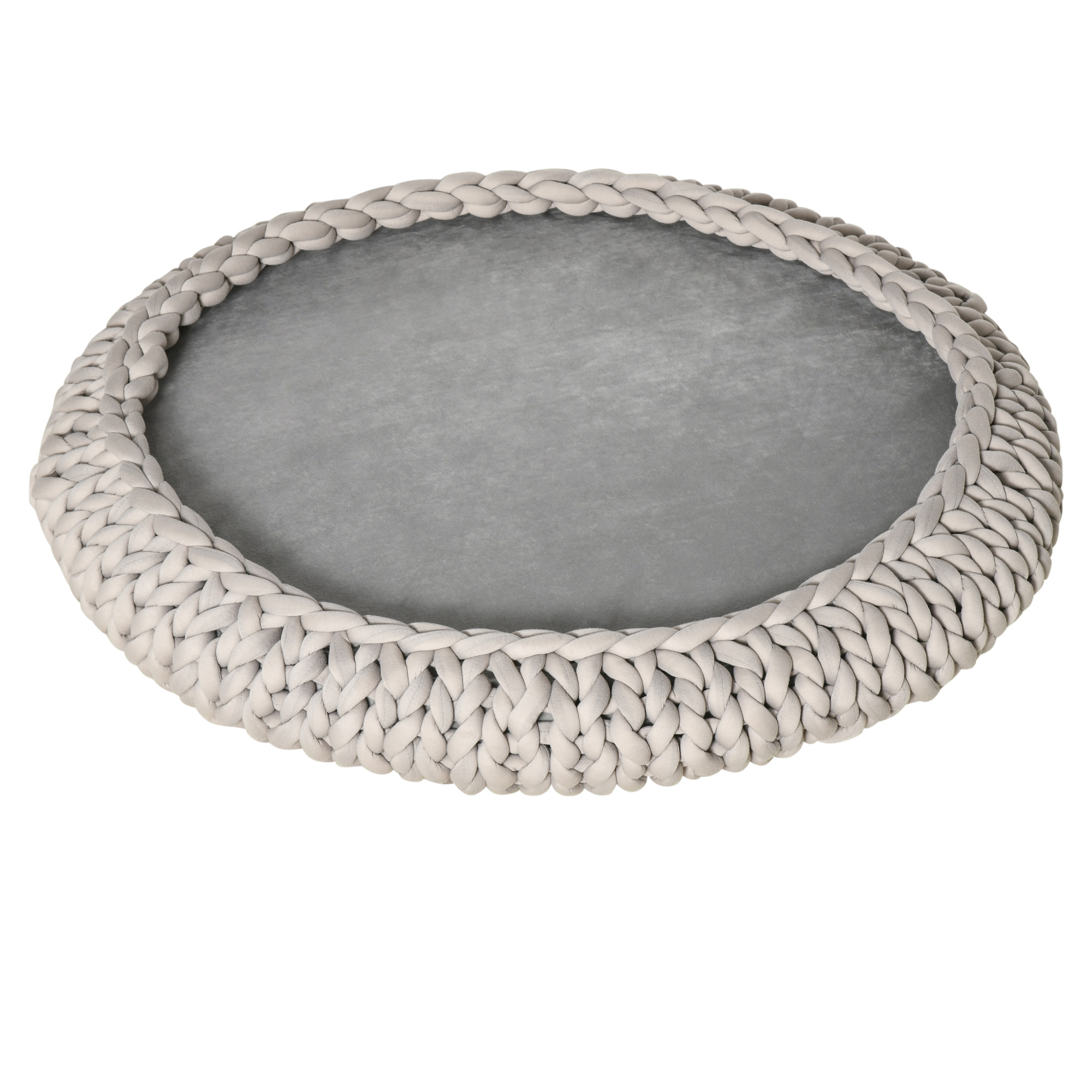 PawHut Culcuș Moale pentru Animale de Companie, Rotund cu Margini Înalte, Pernă Confortabilă, Efect de Catifea, Φ93x15cm, Gri | Aosom Romania PawHut Culcuș Moale pentru Animale de Companie, Rotund cu Margini Înalte, Pernă Confortabilă, Efect de Catifea, Φ93x15cm, Gri | Aosom Romania