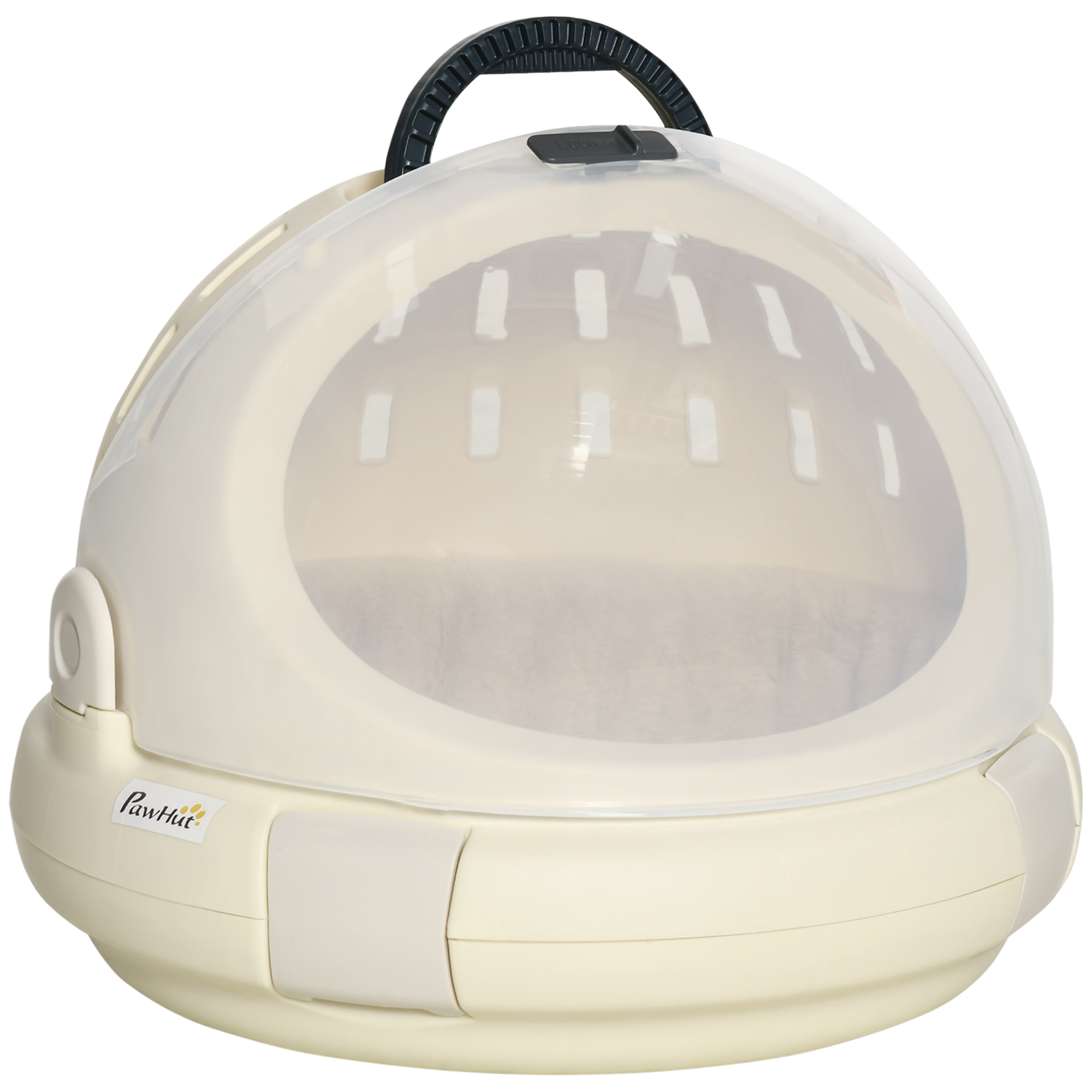 PawHut Cusca de Transport pentru Pisici Rotundă, din PP, Φ41x35.2cm, Bej | Aosom Romania PawHut Cusca de Transport pentru Pisici Rotundă, din PP, Φ41x35.2cm, Bej | Aosom Romania