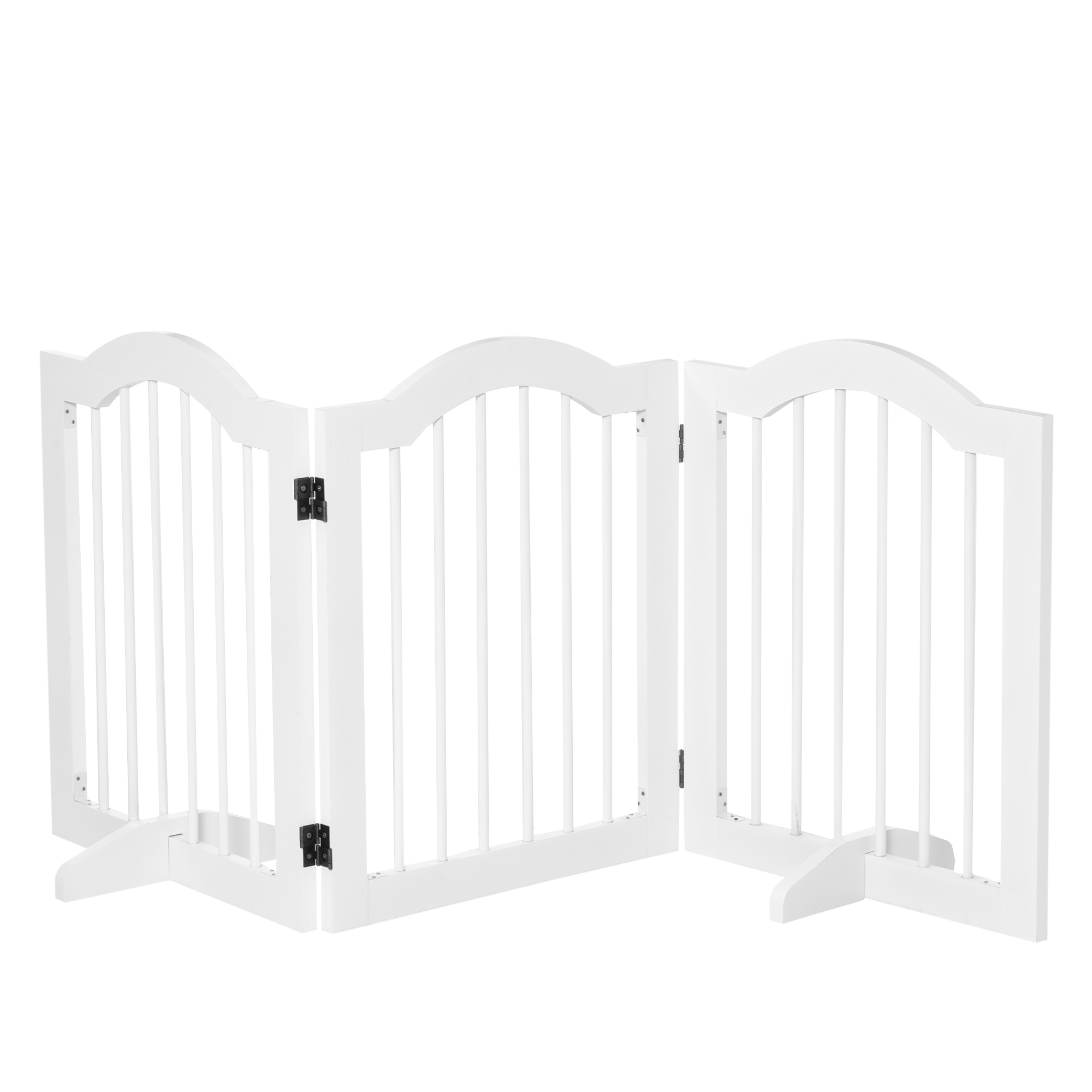 PawHut Gard Pliabil din Lemn pentru Câini, Design cu 3 Secțiuni, 154.5x29.5x61 cm, Alb | Aosom Romania PawHut Gard Pliabil din Lemn pentru Câini, Design cu 3 Secțiuni, 154.5x29.5x61 cm, Alb | Aosom Romania