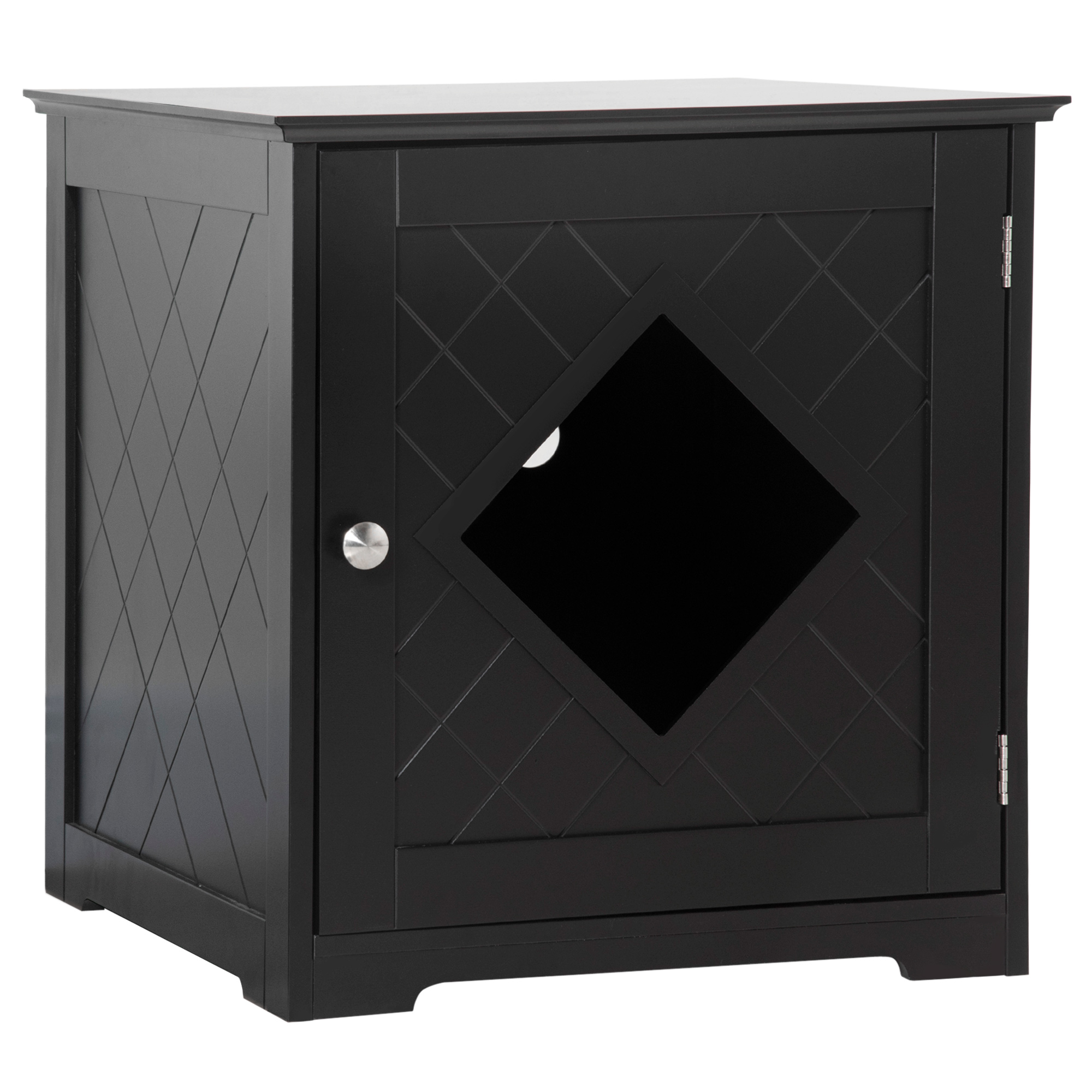 PawHut Litiera Pisici Retractabilă cu Ușă și Raft Magnetic, MDF, 48.5x53x51.5cm, Design Elegant, Negru | Aosom Romania PawHut Litiera Pisici Retractabilă cu Ușă și Raft Magnetic, MDF, 48.5x53x51.5cm, Design Elegant, Negru | Aosom Romania
