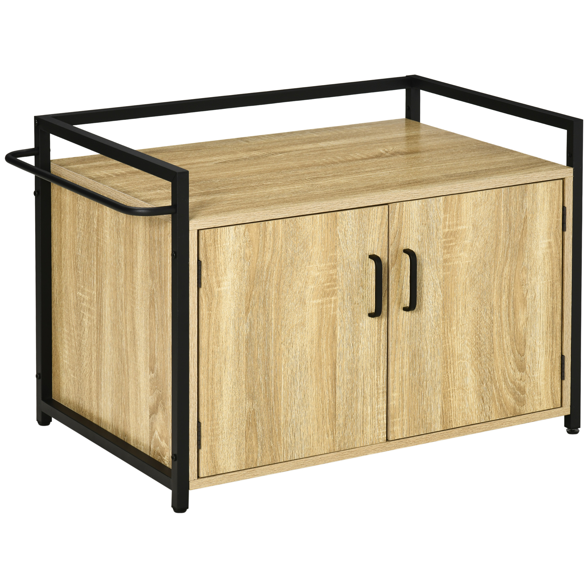 PawHut Mobilier Litiera Pisici Ridicat, Lemn și Oțel, 82.3x51x54cm, Design Industrial, Lemn și Negru | Aosom Romania PawHut Mobilier Litiera Pisici Ridicat, Lemn și Oțel, 82.3x51x54cm, Design Industrial, Lemn și Negru | Aosom Romania