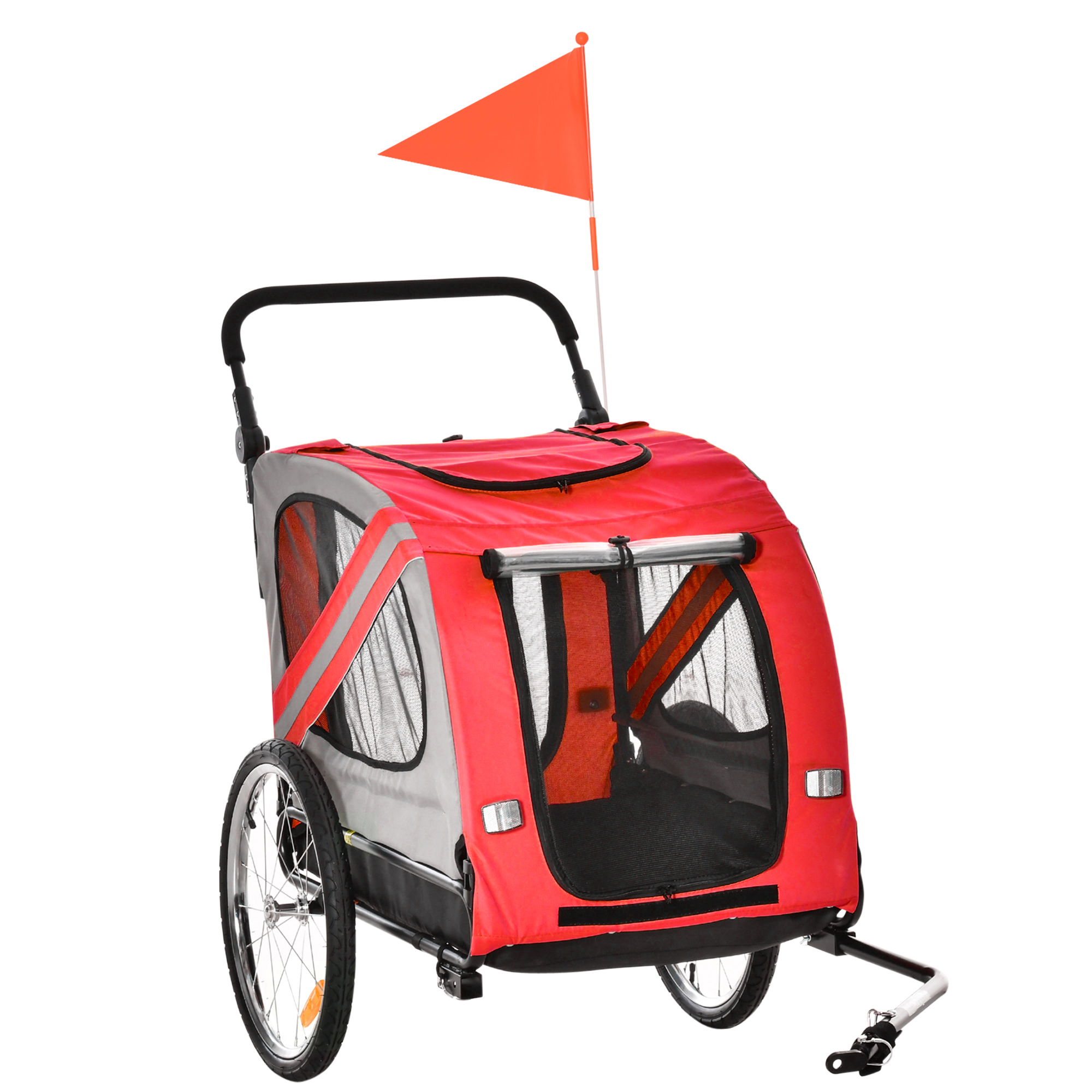 PawHut Remorcă Bicicletă pentru Câini 2-in-1, Carucior Animal de Companie, Cadru Oțel, Ataș de Călătorie | Aosom Romania PawHut Remorcă Bicicletă pentru Câini 2-in-1, Carucior Animal de Companie, Cadru Oțel, Ataș de Călătorie | Aosom Romania