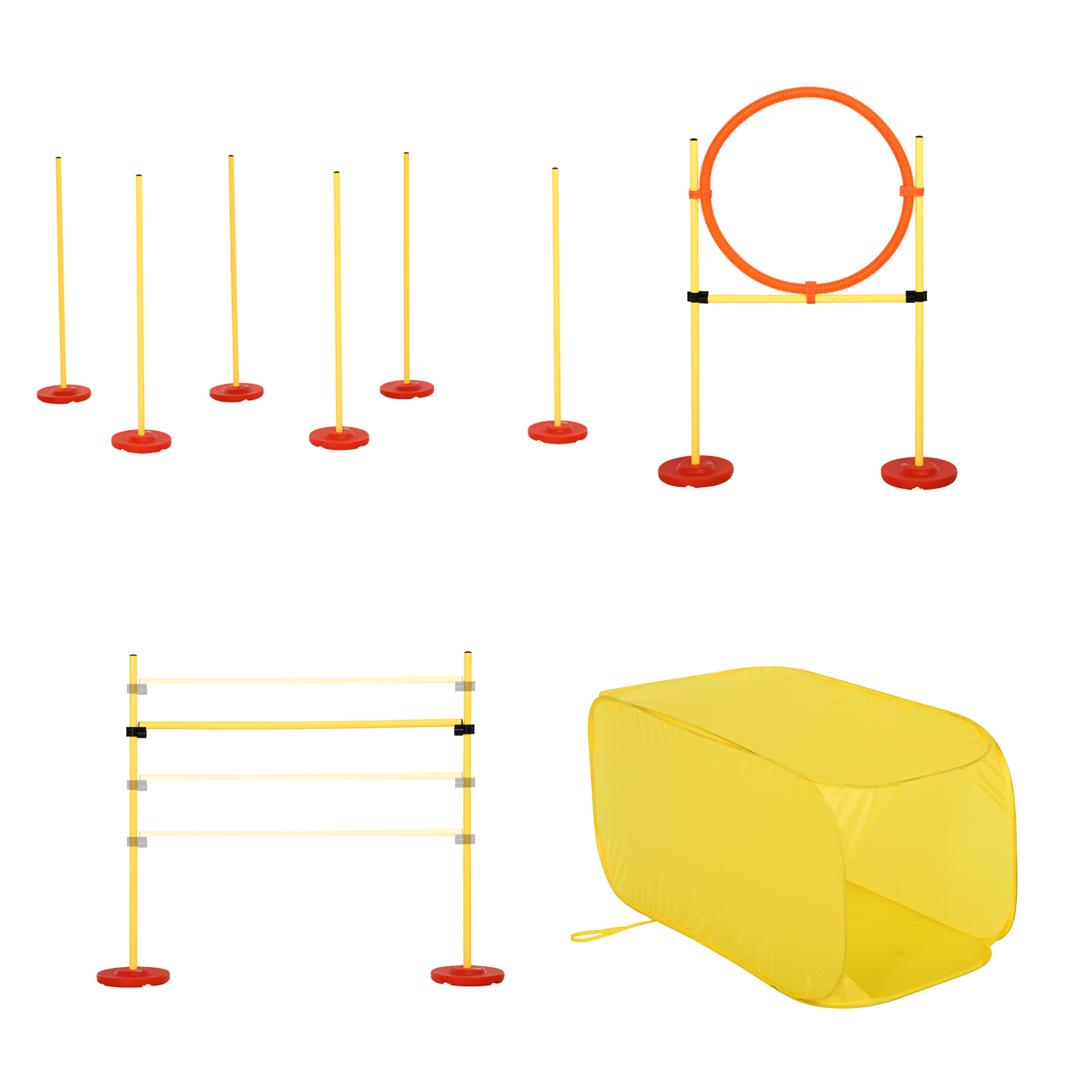 PawHut Set Portabil de Obstacole pentru Antrenamentul de Agilitate, Ideal pentru Animale de Companie, Ușor de Asamblat și Transportat | Aosom Romania PawHut Set Portabil de Obstacole pentru Antrenamentul de Agilitate, Ideal pentru Animale de Companie, Ușor de Asamblat și Transportat | Aosom Romania