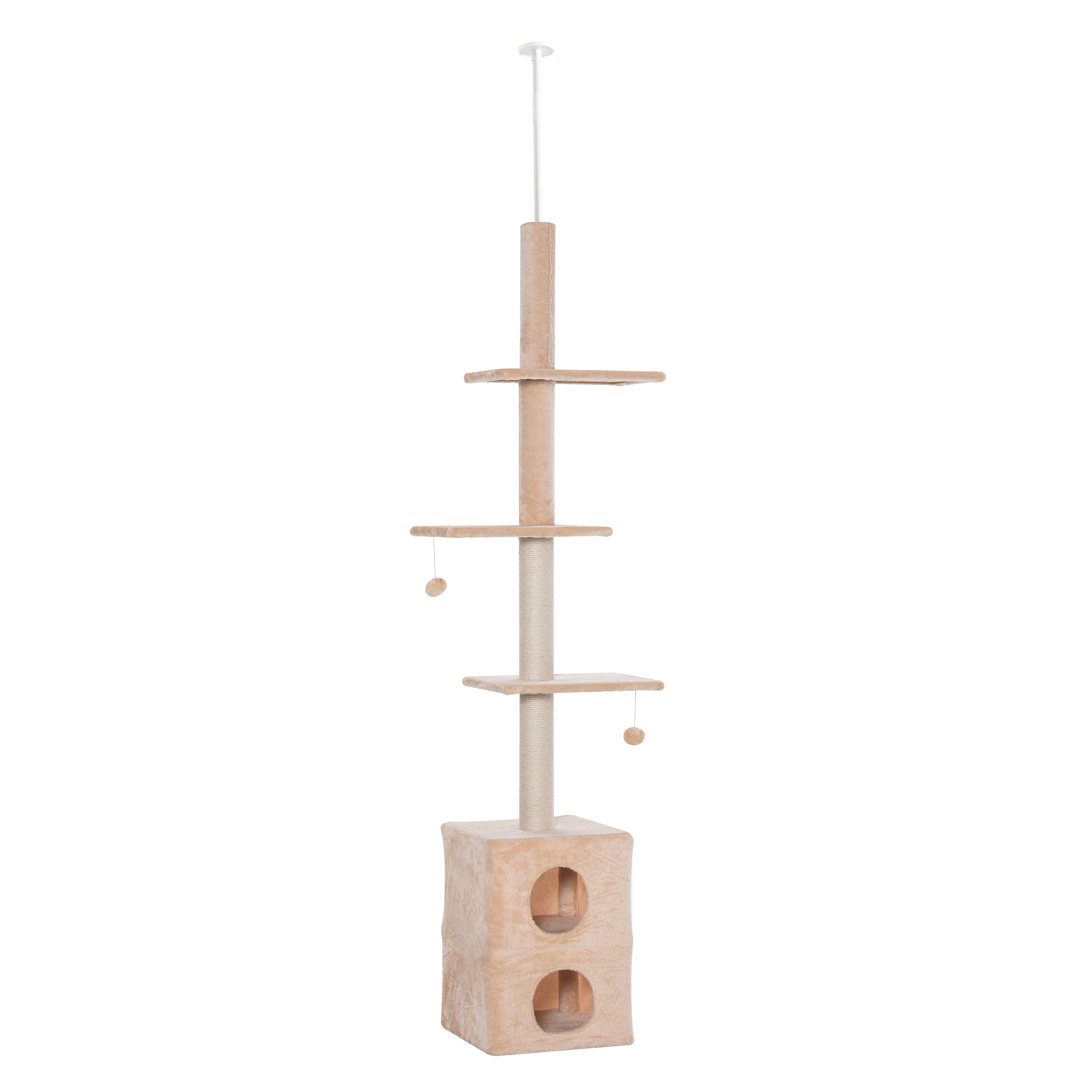 PawHut Stâlp Zgâriat Pod Multinivel, 210-240 cm, Frânghie Iuta, Design Inovator, Galben | Aosom Romania PawHut Stâlp Zgâriat Pod Multinivel, 210-240 cm, Frânghie Iuta, Design Inovator, Galben | Aosom Romania