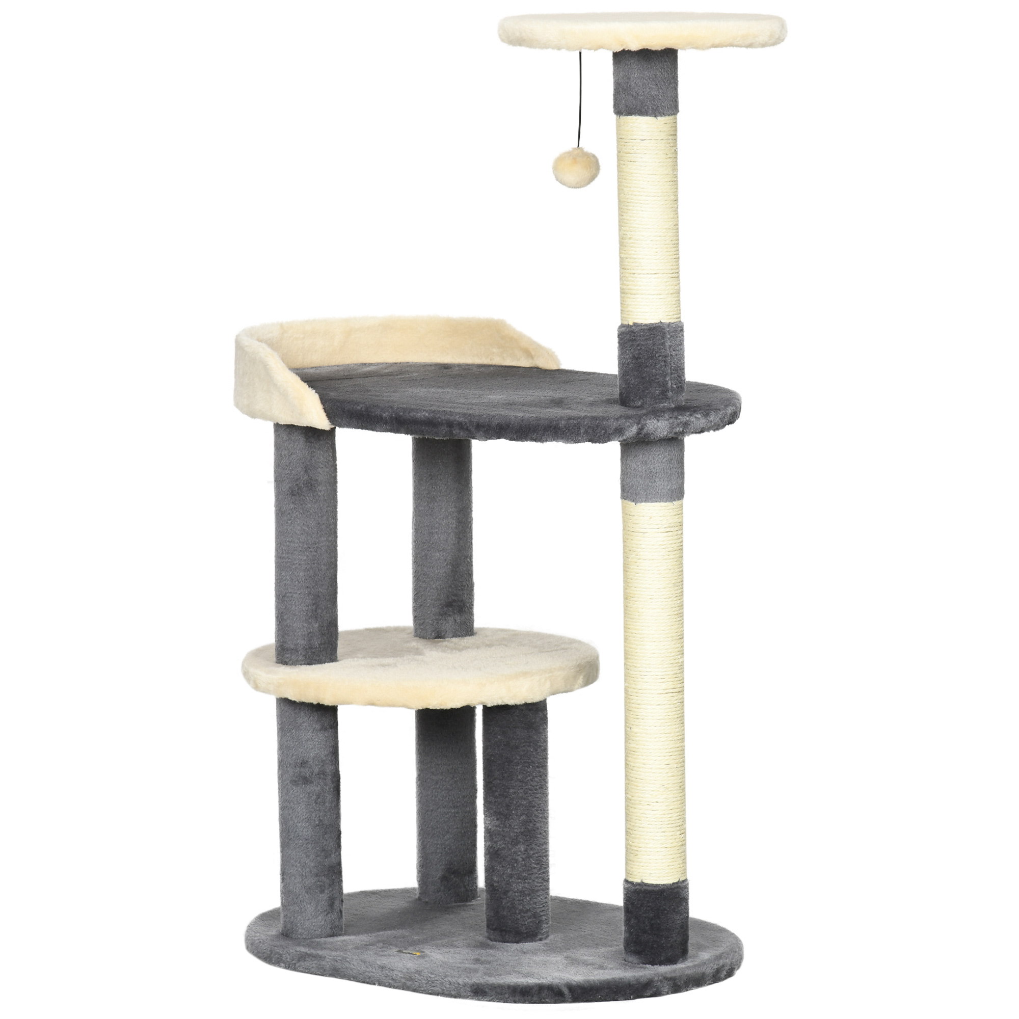 PawHut Turn de Joacă pentru Pisici Interior cu Cilindri de Zgâriat, 59.5x39.5x105cm, Gri, Confortabil și Distractiv | Aosom Romania PawHut Turn de Joacă pentru Pisici Interior cu Cilindri de Zgâriat, 59.5x39.5x105cm, Gri, Confortabil și Distractiv | Aosom Romania