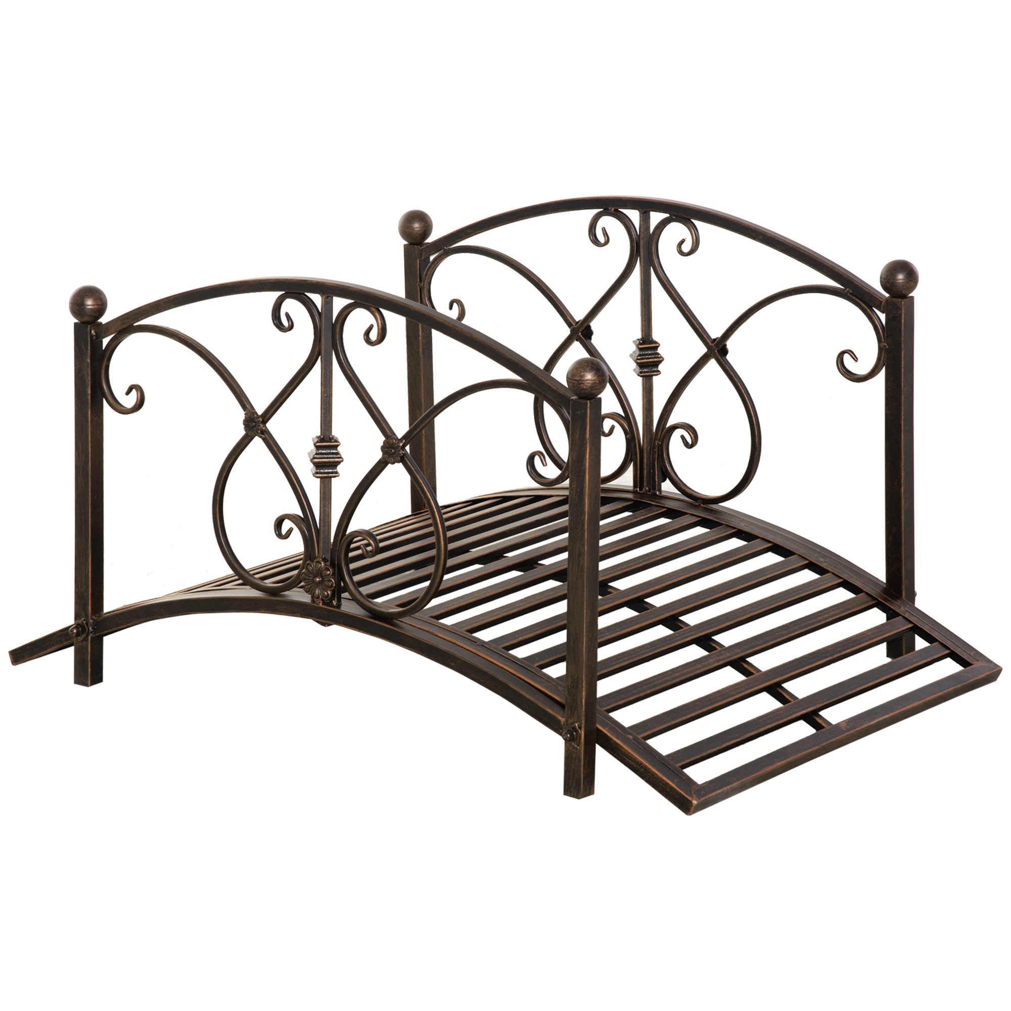 Podet de Gradina Outsunny Vintage din Metal, cu Elemente Florale, Bronz 99x68x53cm | Aosom RO Podet de Gradina Outsunny Vintage din Metal, cu Elemente Florale, Bronz 99x68x53cm | Aosom RO