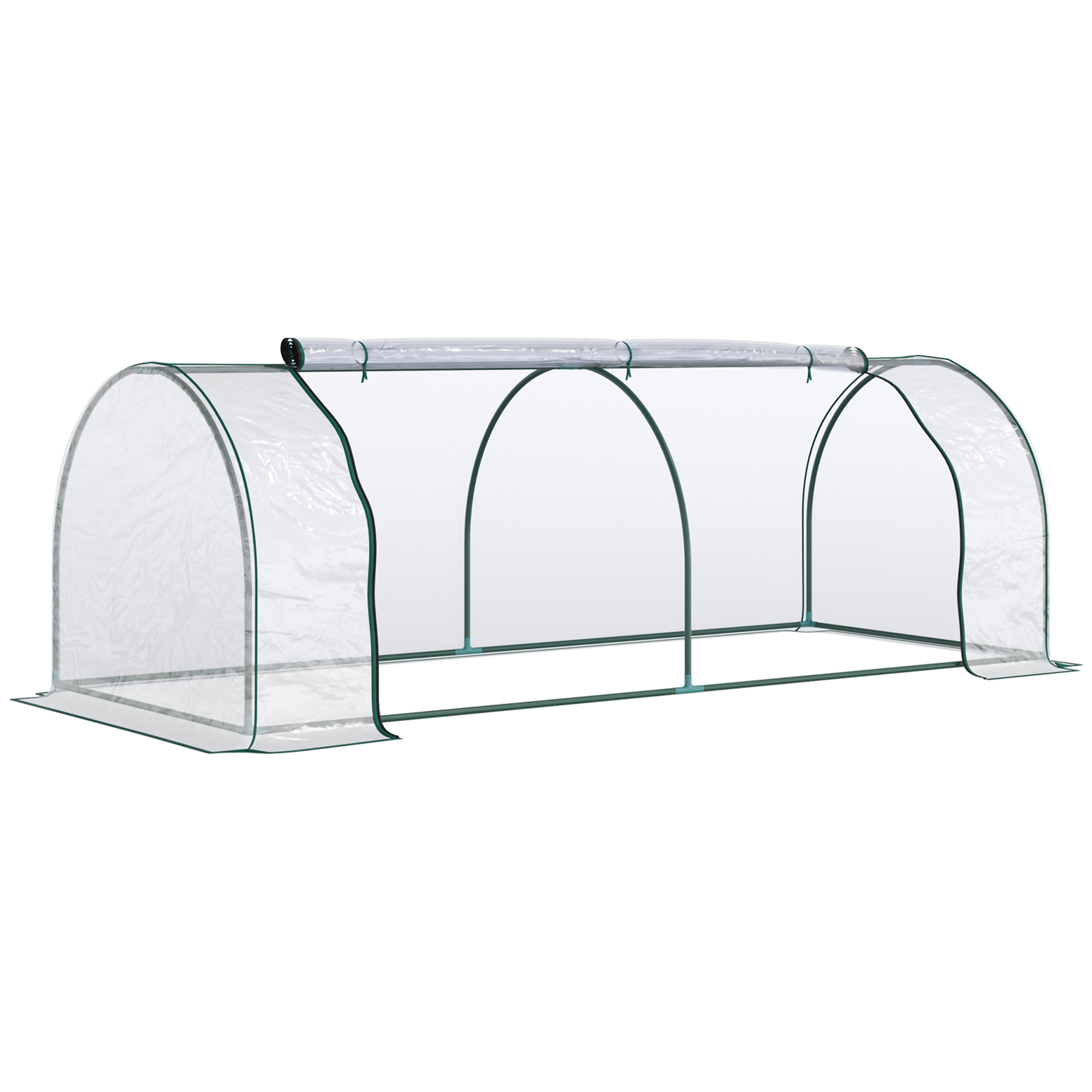 Sera de gradina Outsunny, cadru din otel, PVC, Verde si transparent 250x100x80cm | Aosom RO Sera de gradina Outsunny, cadru din otel, PVC, Verde si transparent 250x100x80cm | Aosom RO