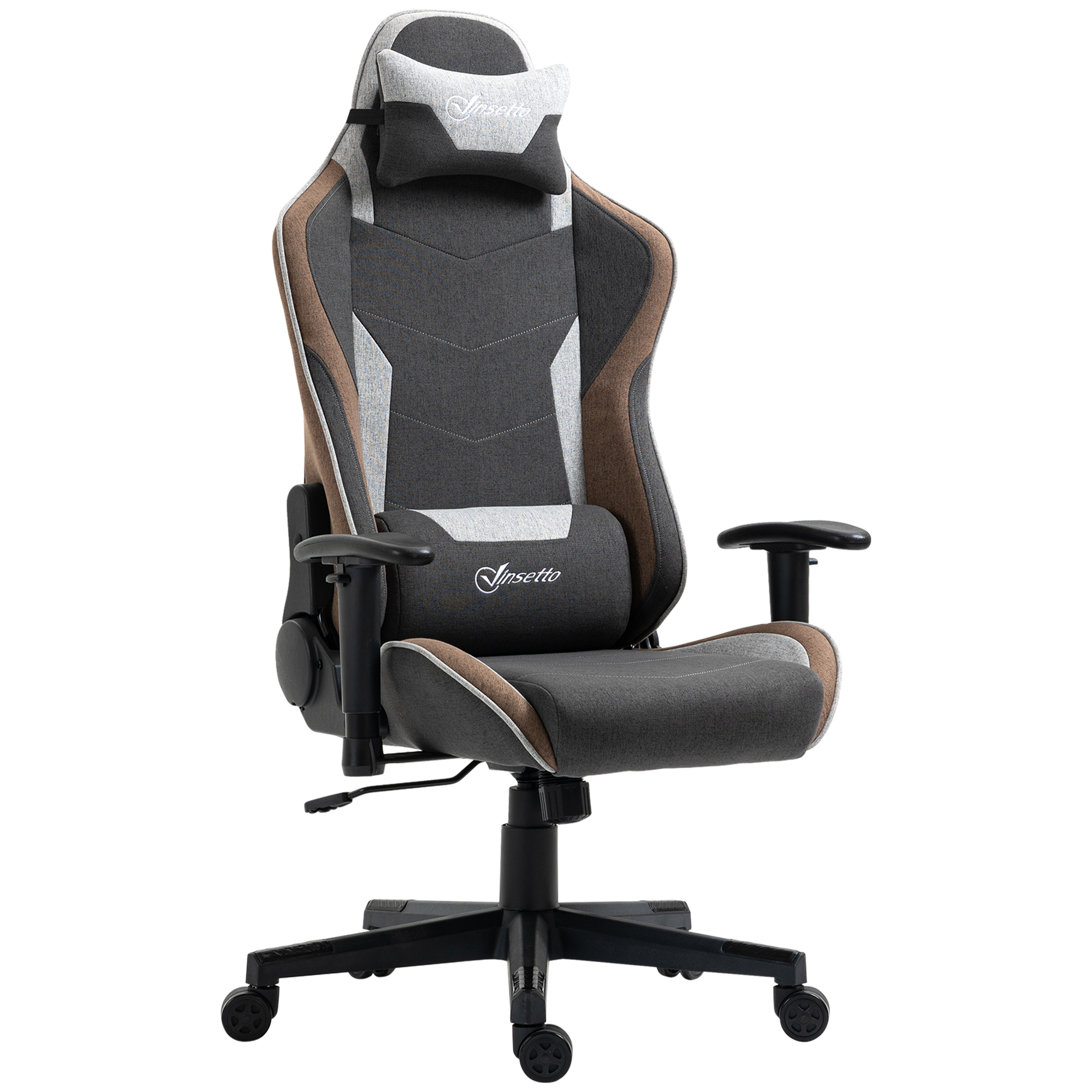 Vinsetto Scaun de Gaming Stil Mașină de Cursă, Rabatabil, cu Tetieră și Suport Lombard, Gri | Aosom Romania Vinsetto Scaun de Gaming Stil Mașină de Cursă, Rabatabil, cu Tetieră și Suport Lombard, Gri | Aosom Romania