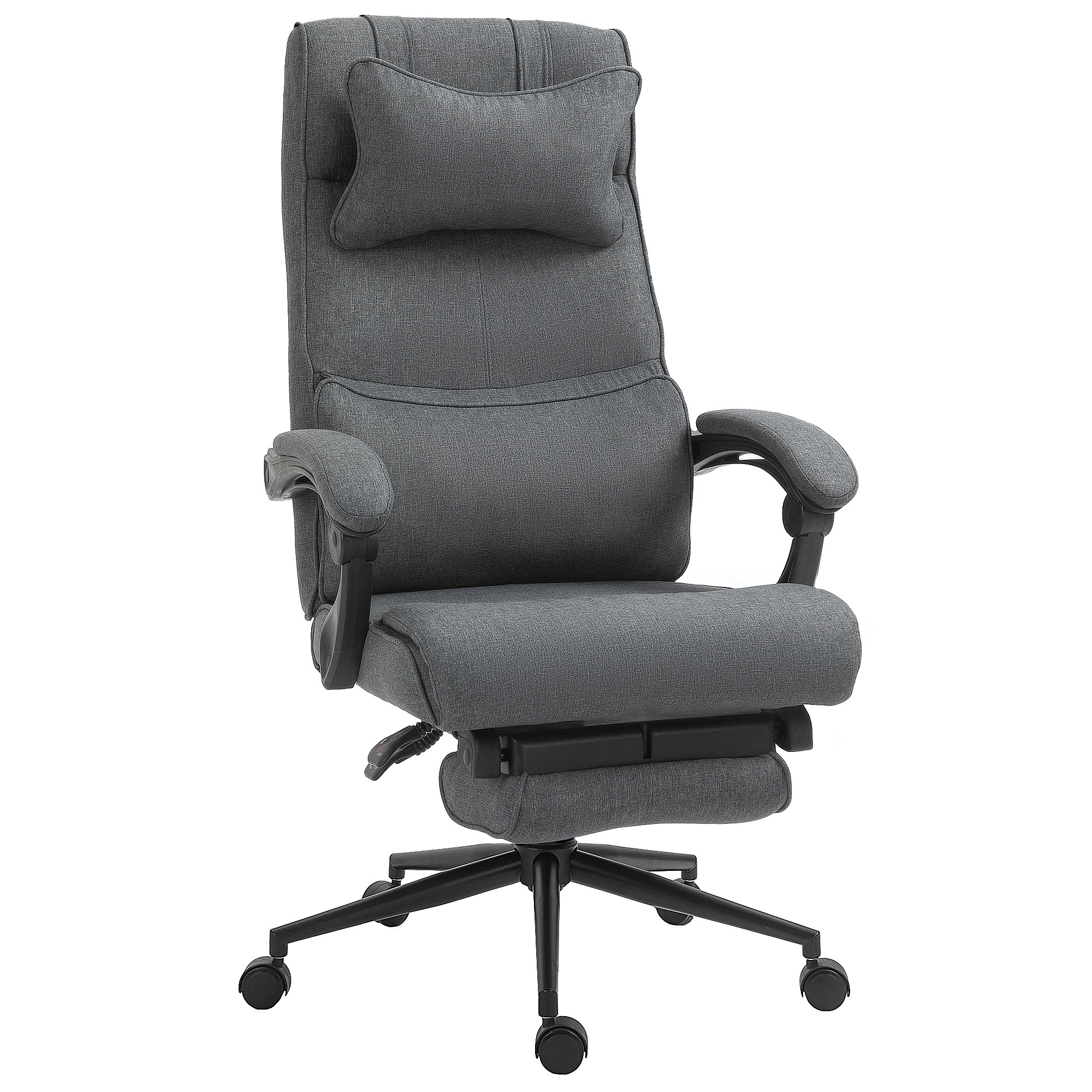 Vinsetto Scaun Ergonomic de Birou Reglabil pe Înălțime Tesatura Gri | Aosom Romania Vinsetto Scaun Ergonomic de Birou Reglabil pe Înălțime Tesatura Gri | Aosom Romania