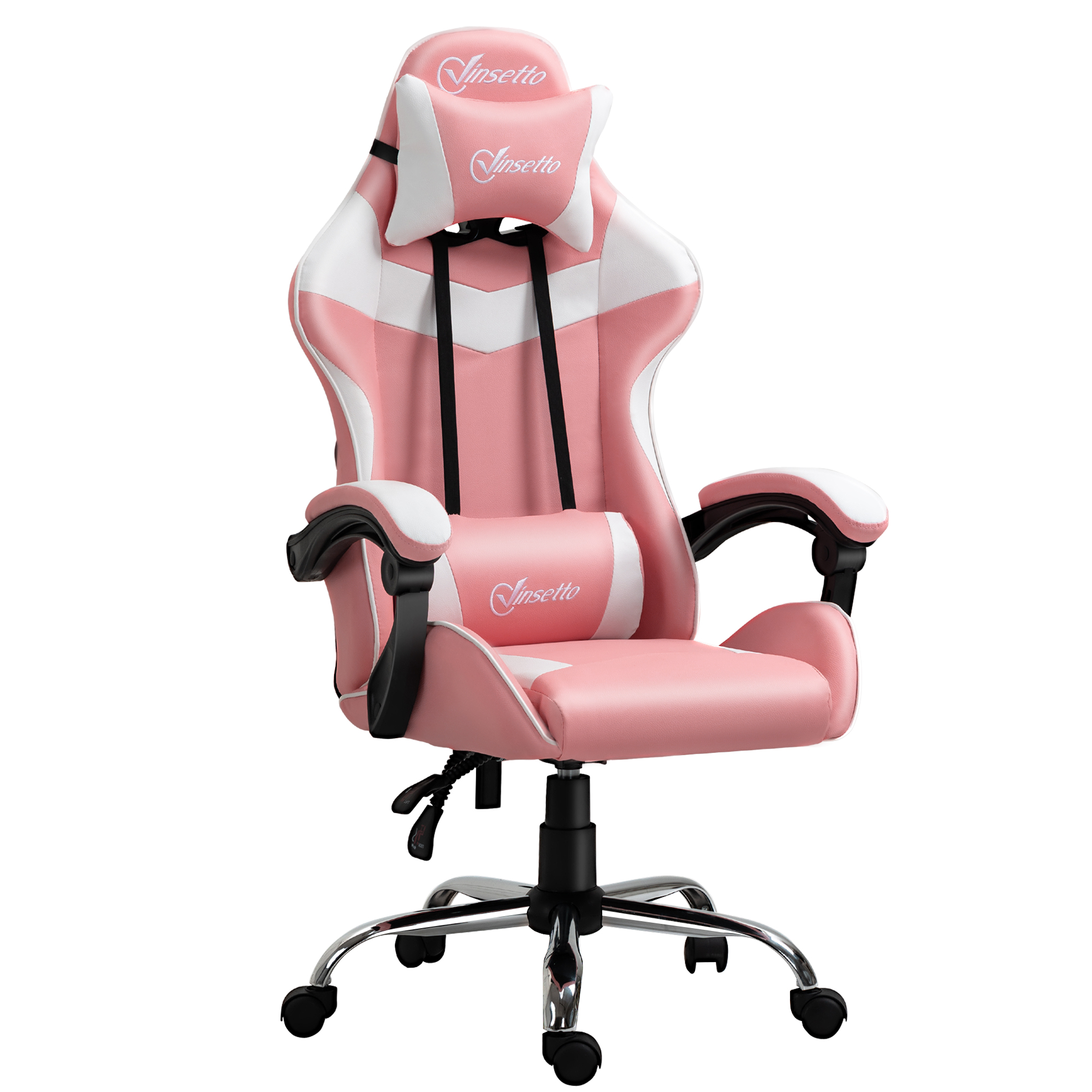 Vinsetto Scaun Gaming Ergonomic Roz, cu Tetieră, Înălțime Ajustabilă, Rabatabil, 63x67x119-127cm, Confort Maxim | Aosom Romania Vinsetto Scaun Gaming Ergonomic Roz, cu Tetieră, Înălțime Ajustabilă, Rabatabil, 63x67x119-127cm, Confort Maxim | Aosom Romania